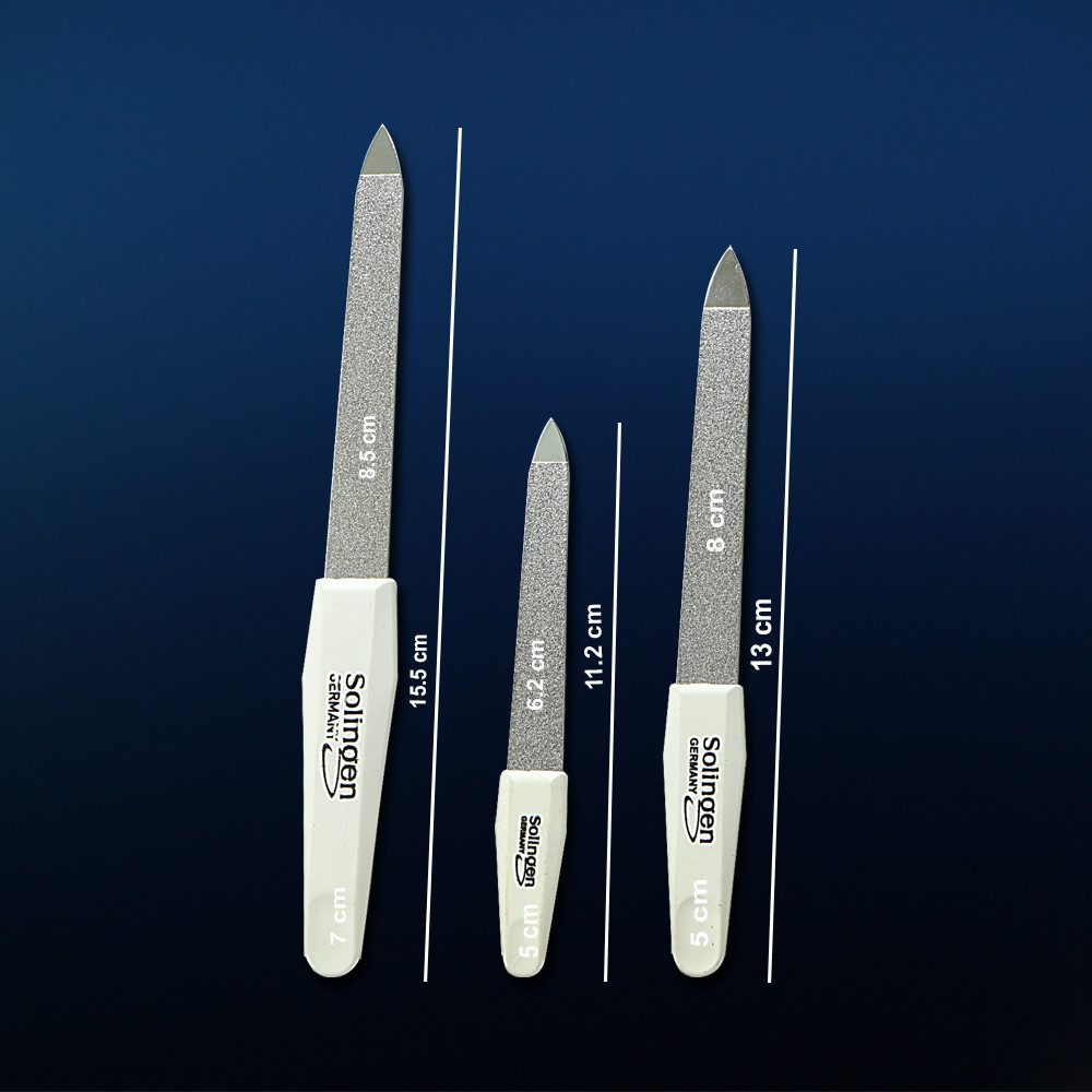 SMI Saphir-Nagelfeile 3 Saphirnagelfeile Solingen Saphir Nagelfeilen Fingernägel Fußnägel, 3-tlg., Fein und Grob