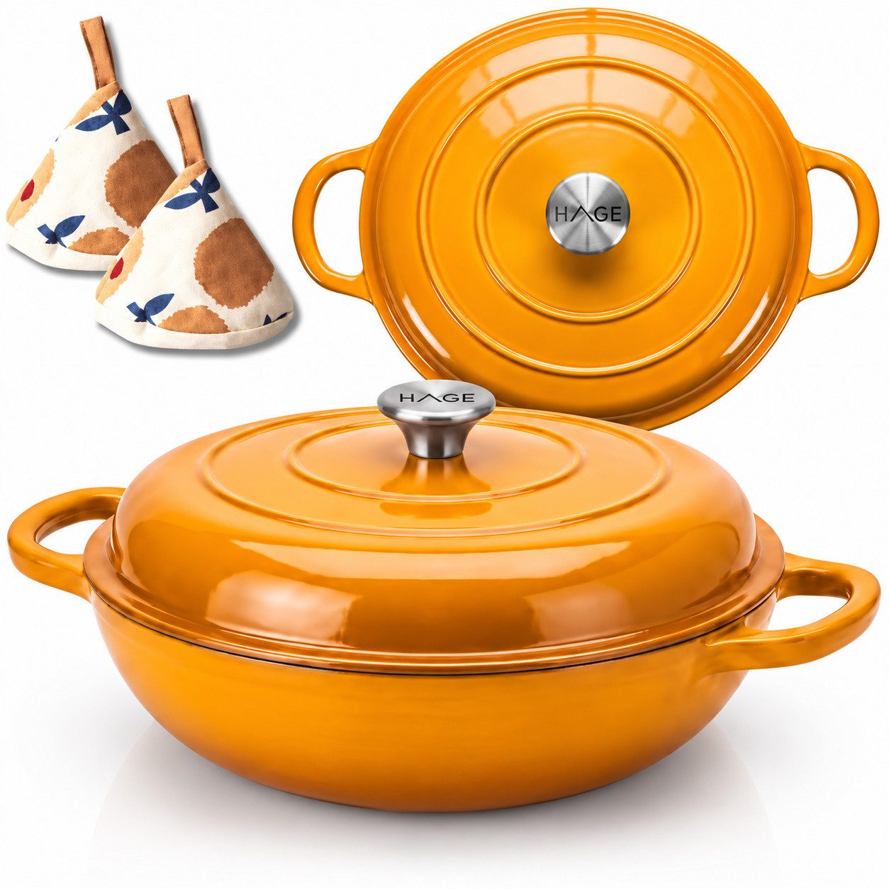 Torvon Schmortopf Gusseisen emailliert 30 cm 3 L mit Deckel