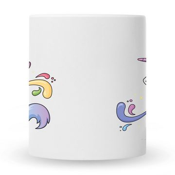 GRAVURZEILE Tasse mit Motiv - Einhorn, Keramik, Farbe: Weiß