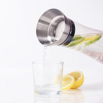 Gravidus Wasserkaraffe Wasserkaraffe Glaskaraffe Wasserkrug Krug Glas mit Sieb 1 Liter