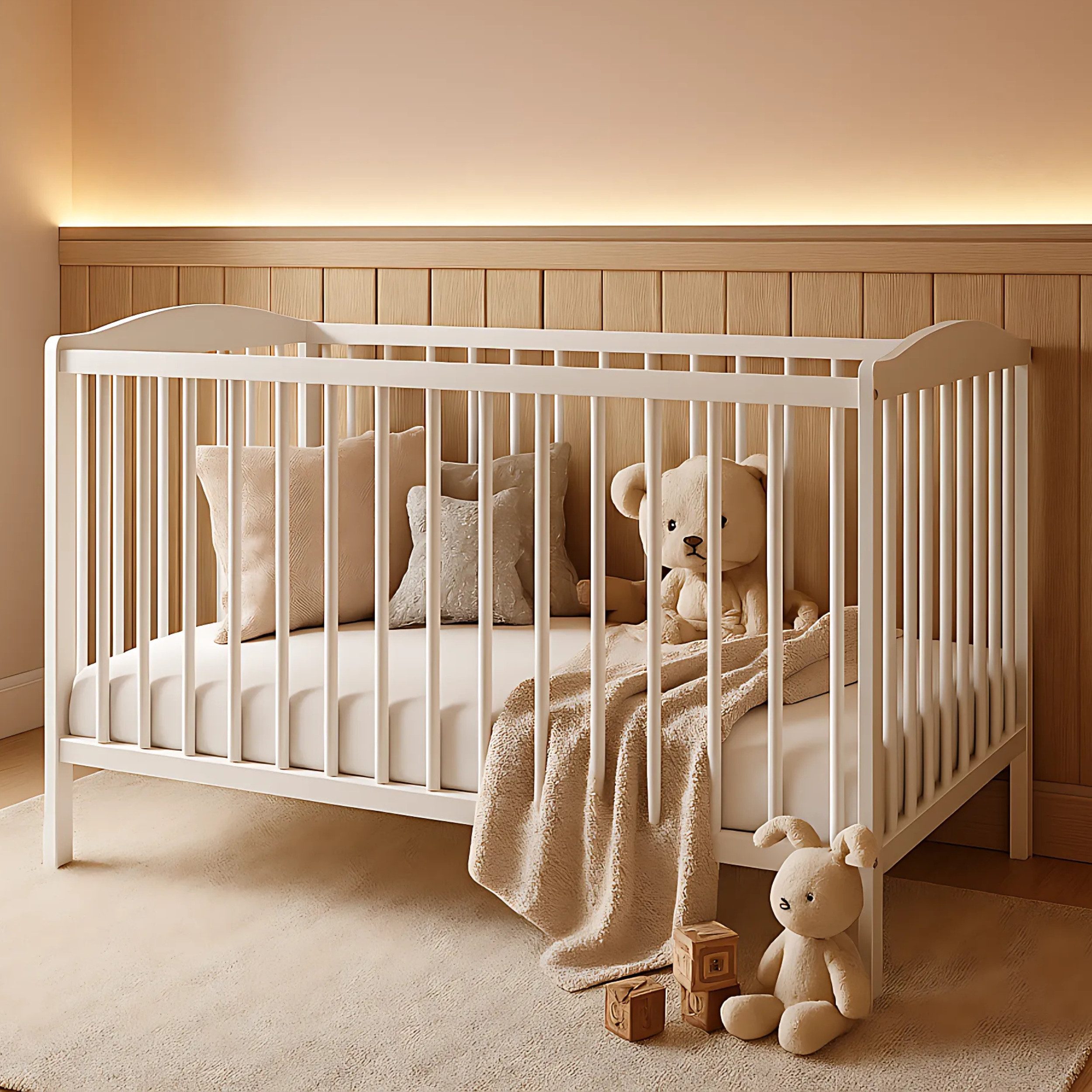 Alavya Home® Babybett NALA, Gitterbett 60x120 cm, höhenverstellbar & mit en günstig online kaufen
