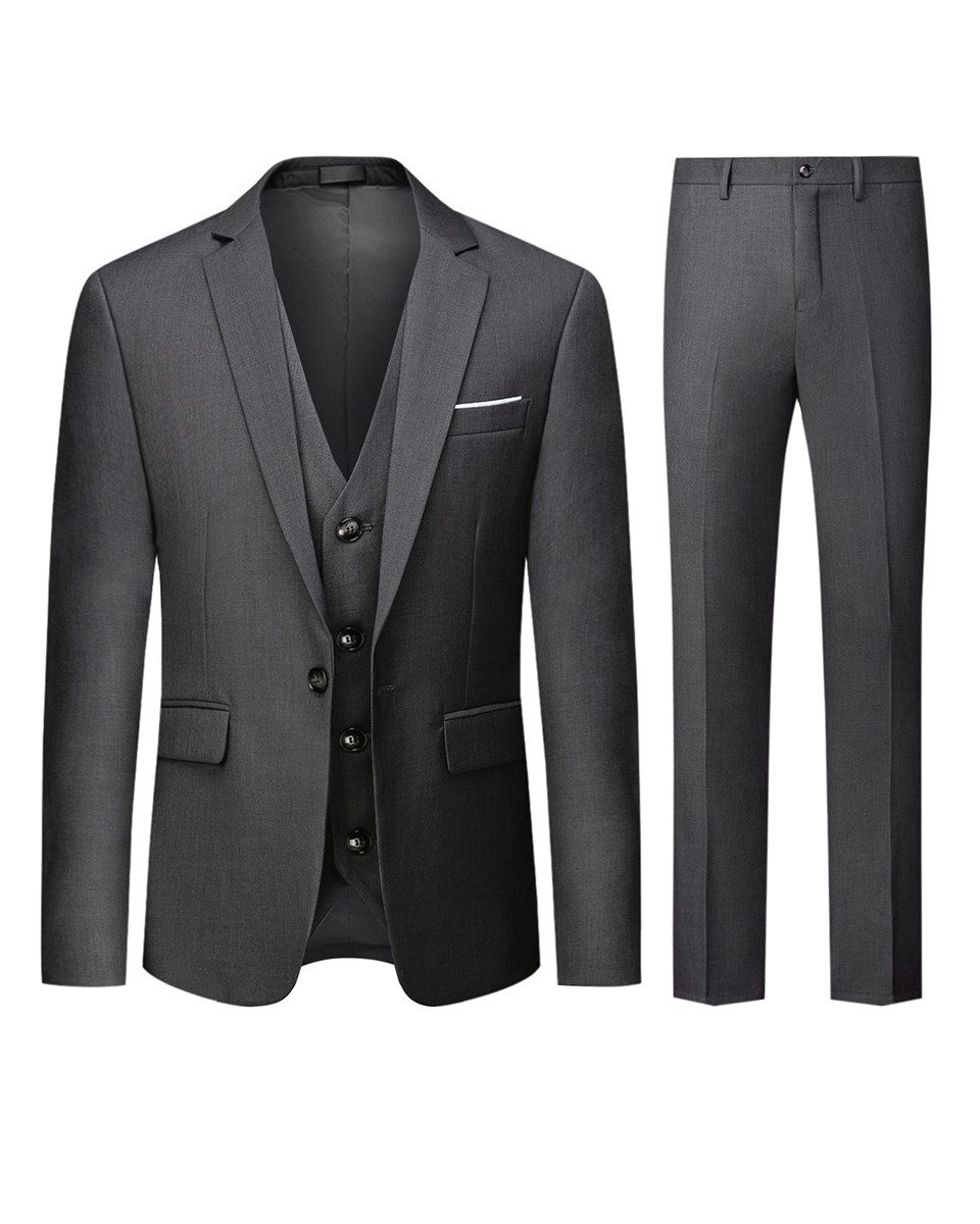 Allthemen Anzug (3 tlg) im Slim Fit ein Knopf Anzüge für Hochzeit