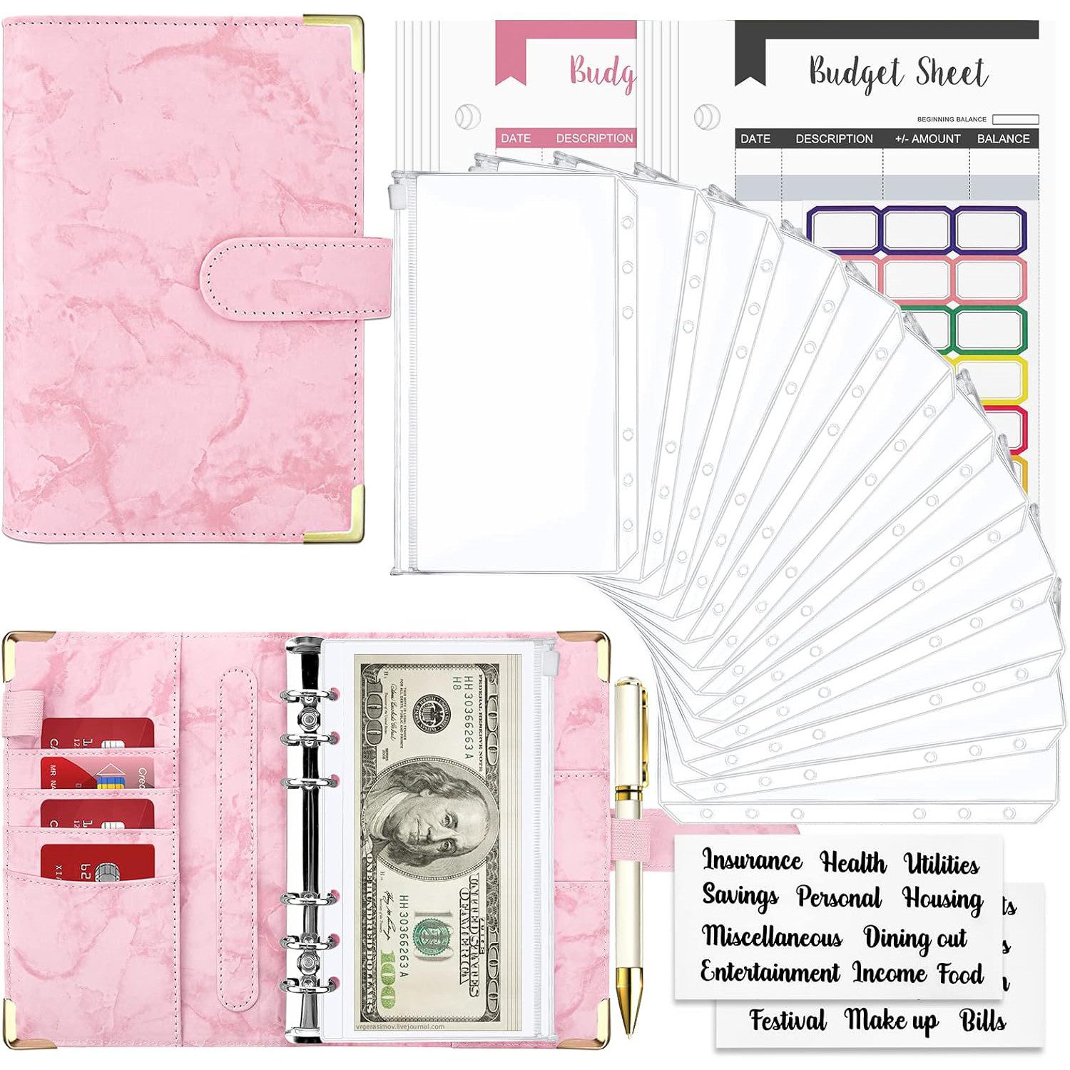 RWEUOQ Ringbuchmappe Budget Binder A6 Budgetplaner günstig online kaufen