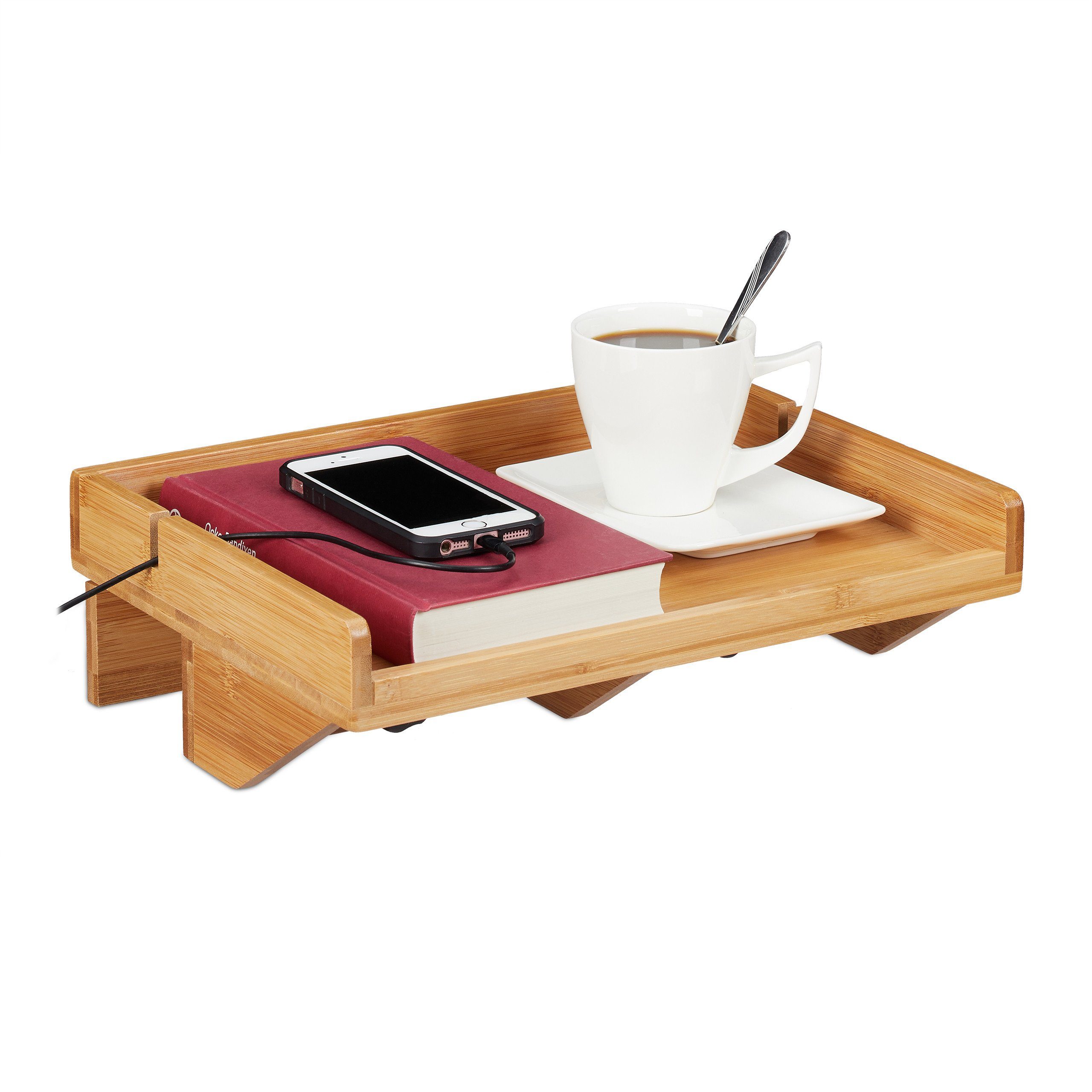 relaxdays Nachttisch Bettablage Bambus günstig online kaufen