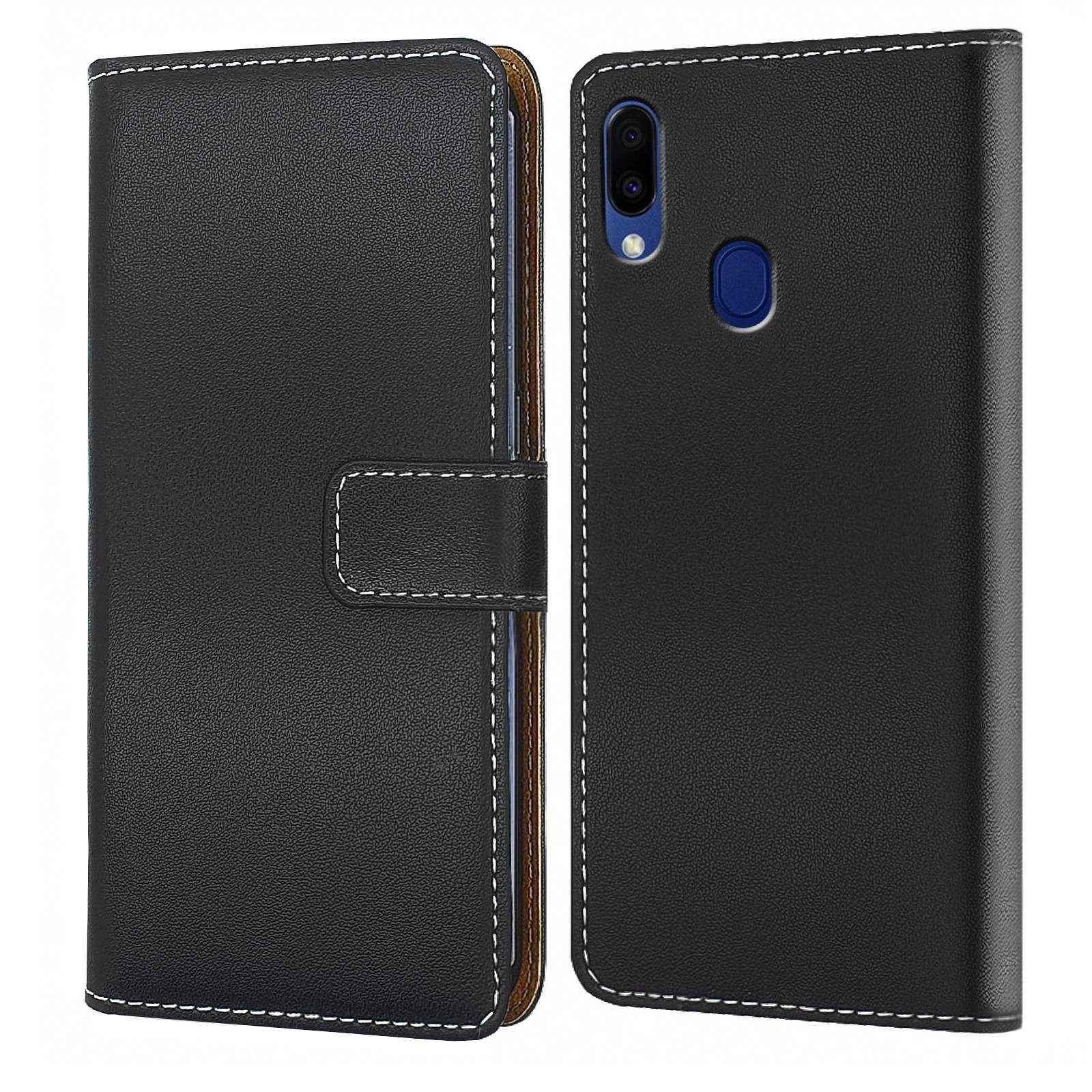 Numerva Handyhülle Bookstyle Etui Handytasche Schutzhülle für Xiaomi Redmi Note 7, Klapphülle Flip Cover Schwarz