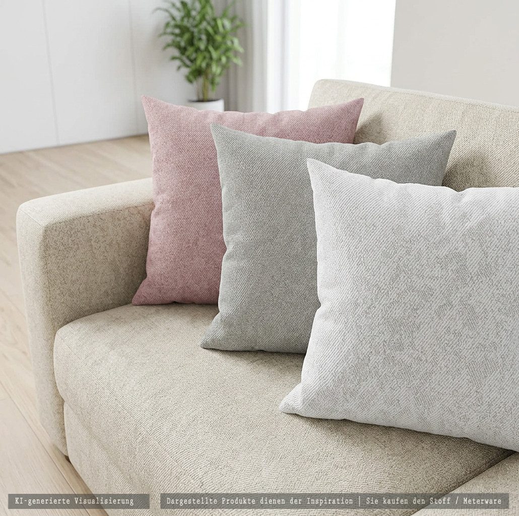novely® Stoff KAMEN Abverkauf, Melange Polsterstoff Schimmer Möbelstoff 1 lfm, Strapazierfähig, Kuschelweich, Meterware, 1lfm – Bild 5 von 5