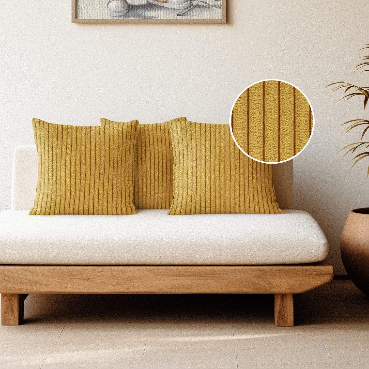 novely® Dekokissen 3er Set Dekokissen PORTO Cord-Optik Kissen Kissenbezug 4 günstig online kaufen