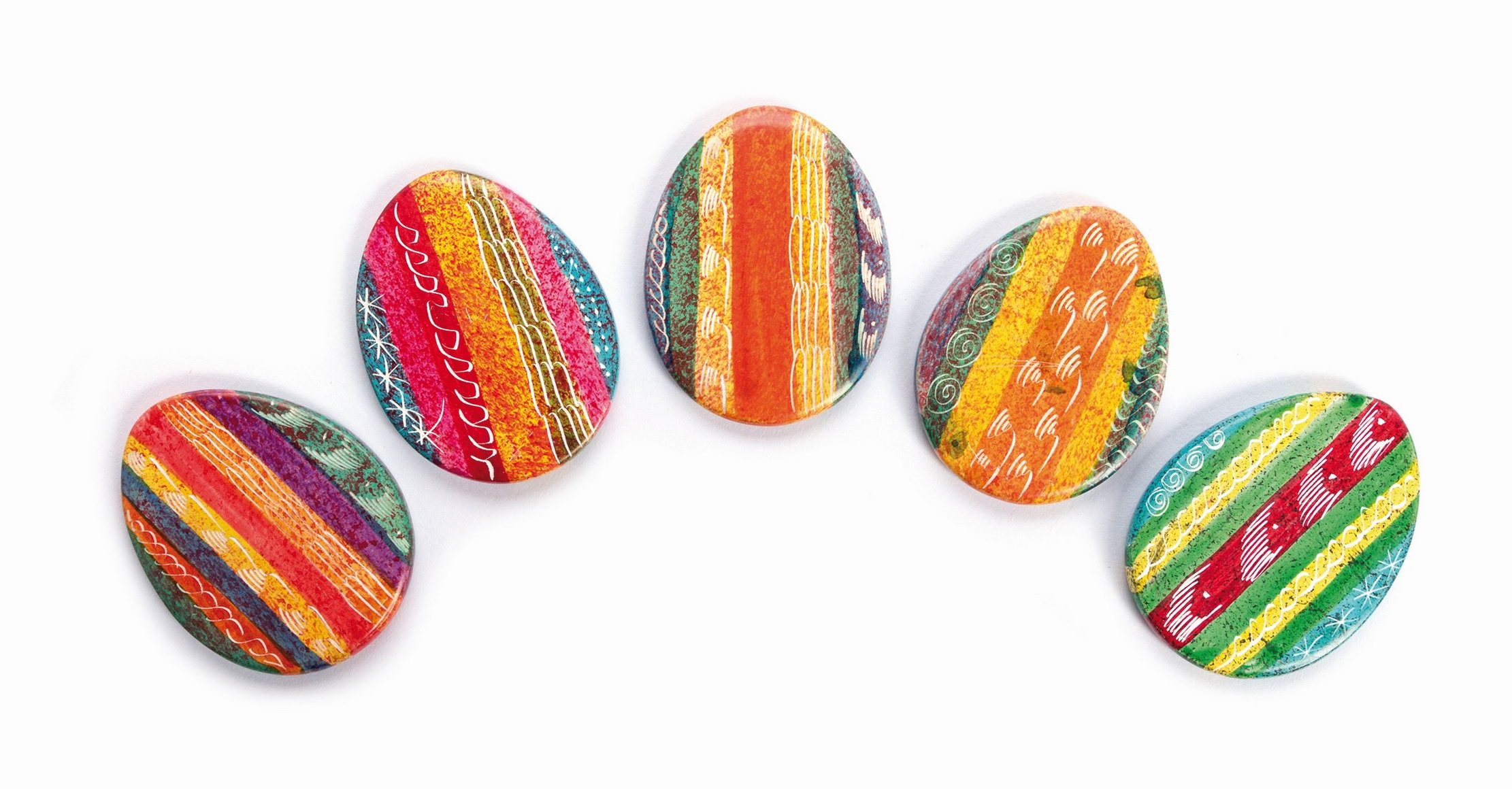 El Puente Osterei Deko-Ei "Retro" aus Kisii-Speckstein, Handmade, Fair Trade