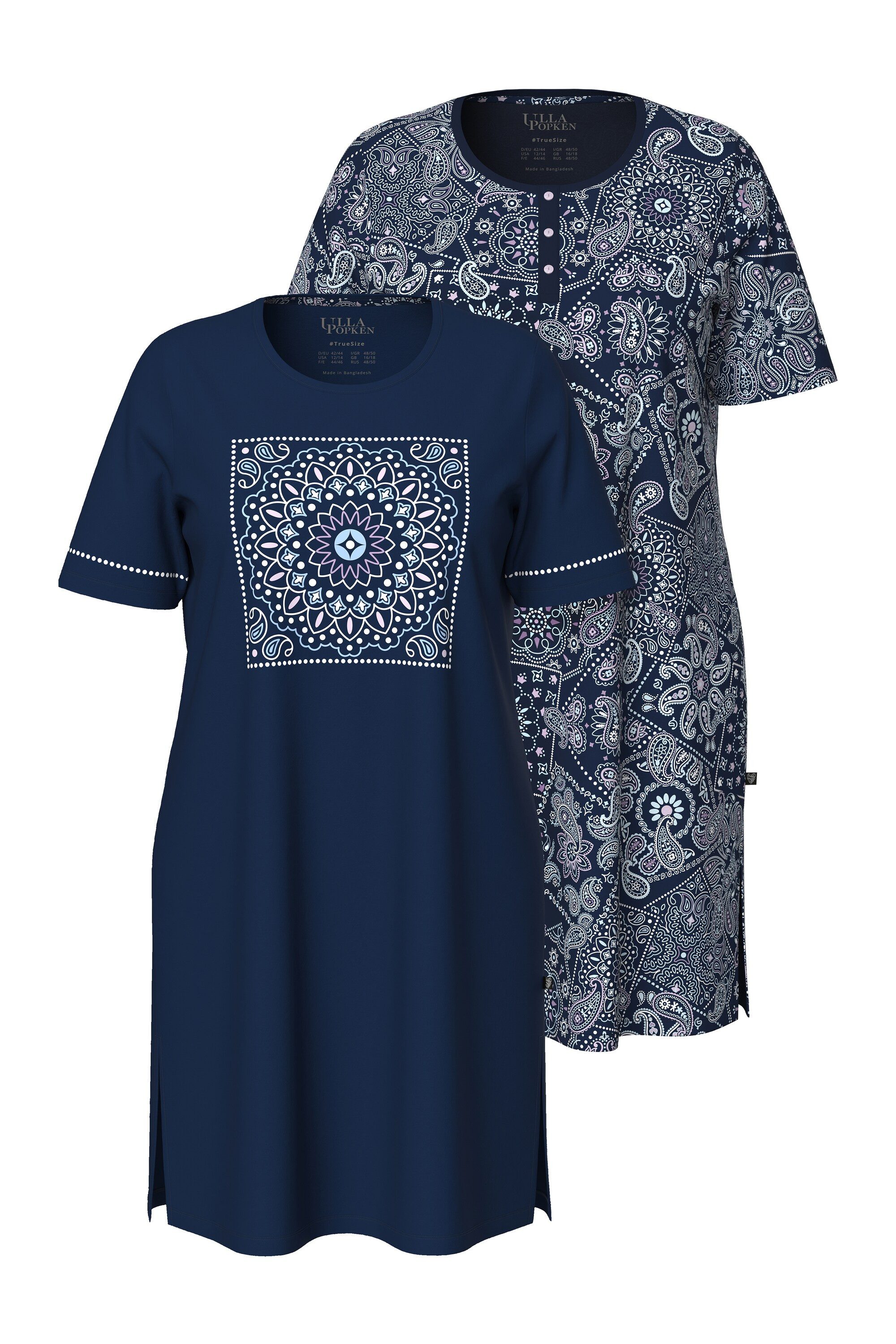 Ulla Popken Bigshirt Bigshirts 2er-Pack Rundhalsausschnitt Halbarm günstig online kaufen