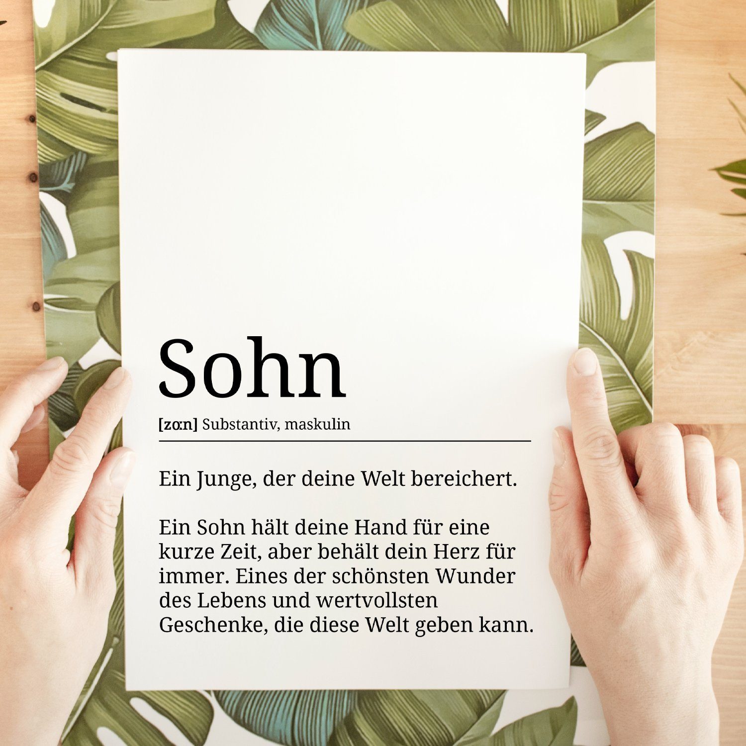 Geschenkidee Wandbild Sohn Definition Poster Sohn Tigerlino Geburtstag