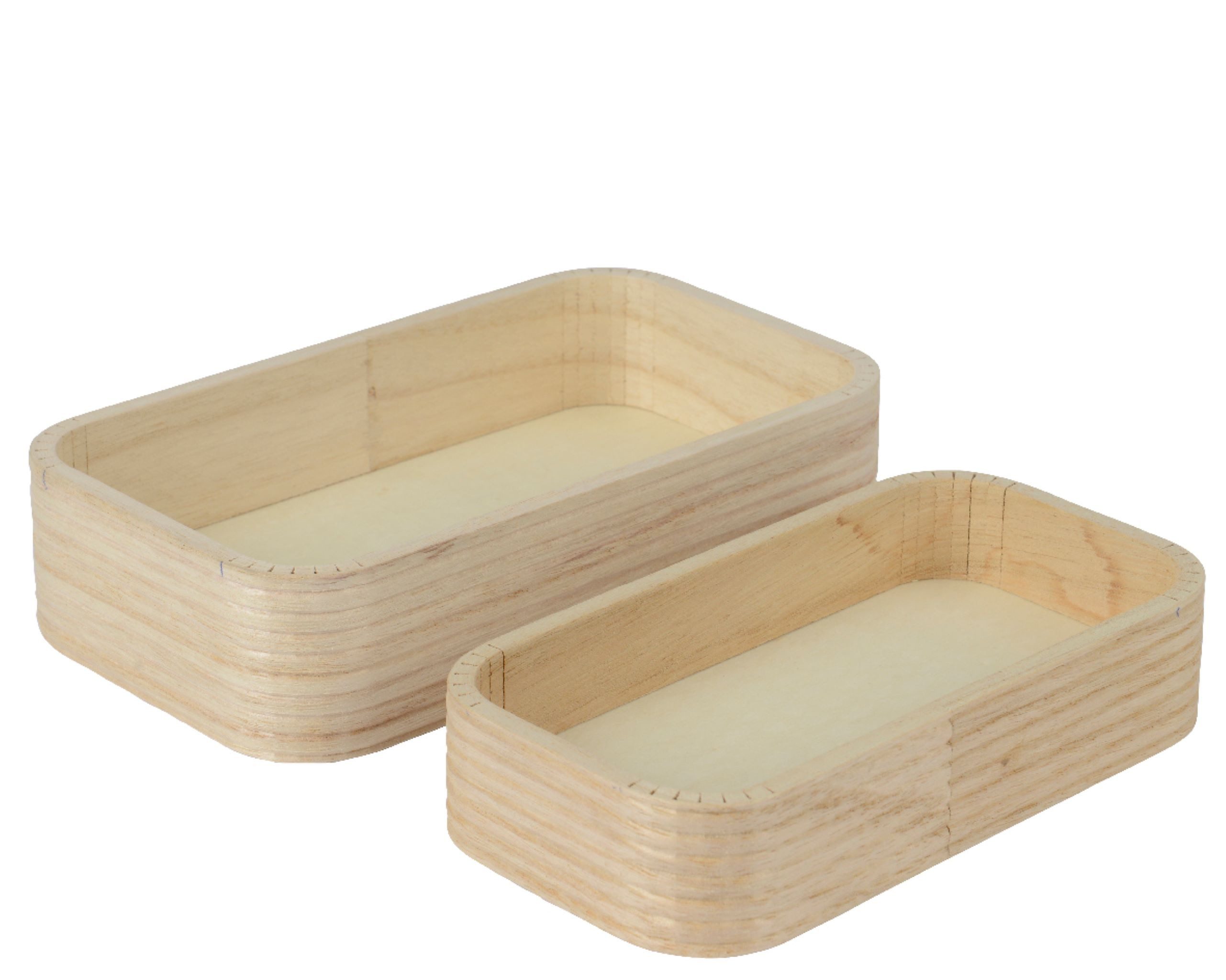 Kaemingk Dekokorb, Aufbewahrungsbox 17-19cm Holz 2er Set Natur / Braun
