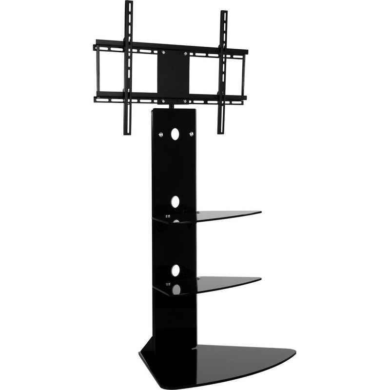 STILISTA TV-Regal »STILISTA® Design TV Rack mit Halterung, 3 Ebenen«, 8 und 10 mm Sicherheitsglas, 130 x 80 x 57 cm