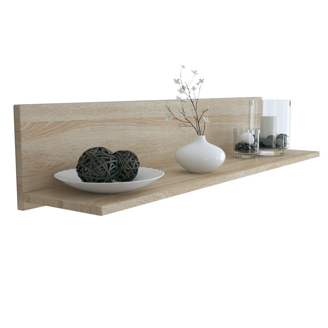 Vladon Wandregal Skadu, Schweberegal, Eiche sägerau (97,5 x 18,5 x 18,5 cm) günstig online kaufen