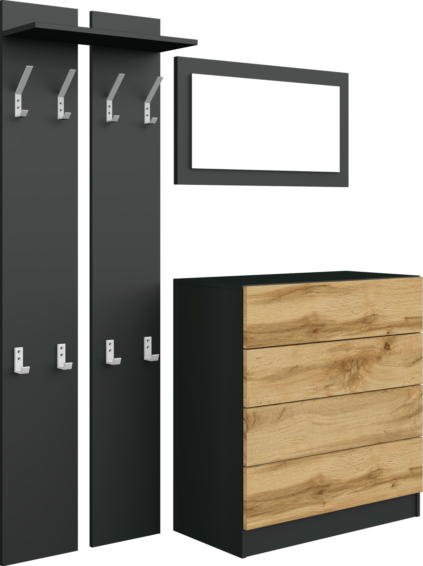 schwarz matt/eichefarben wotan