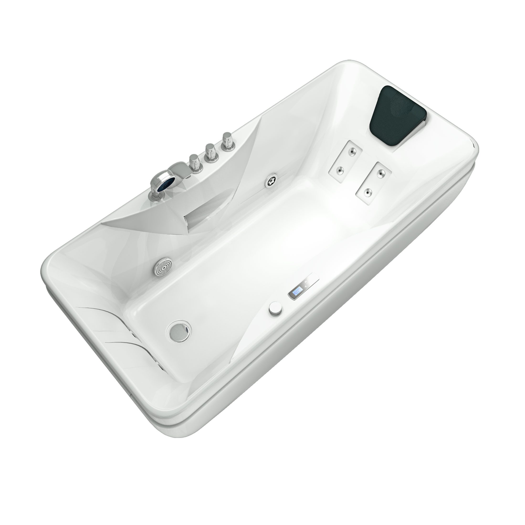 AcquaVapore Whirlpool-Badewanne Whirlpool Pool Badewanne Wanne W49-TH-PR 170x80cm, (1-tlg), mit Ablaufgarnitur