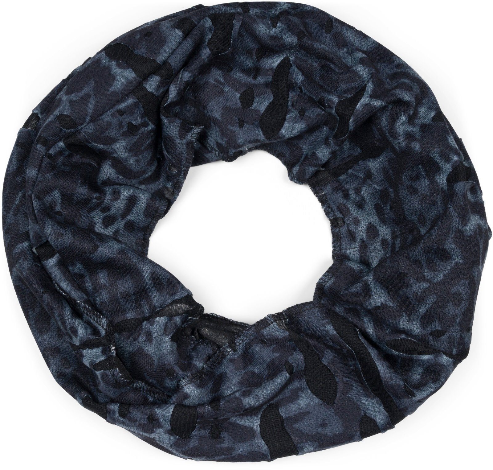 styleBREAKER Loop, (1-St), Destroyed Loop mit Camouflage Muster Schwarz-Grau