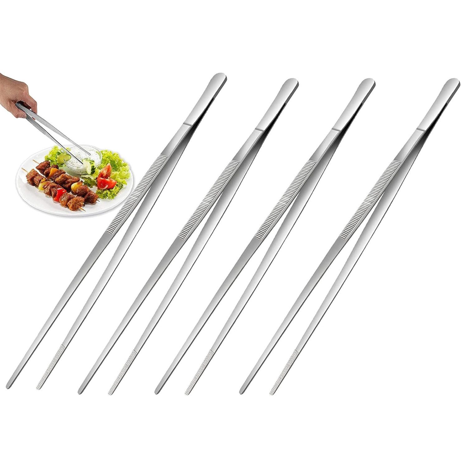 FELIXLEO Pinzette Kochpinzette, 30cm Küchenpinzette Edelstahl, für Kochen und Braten
