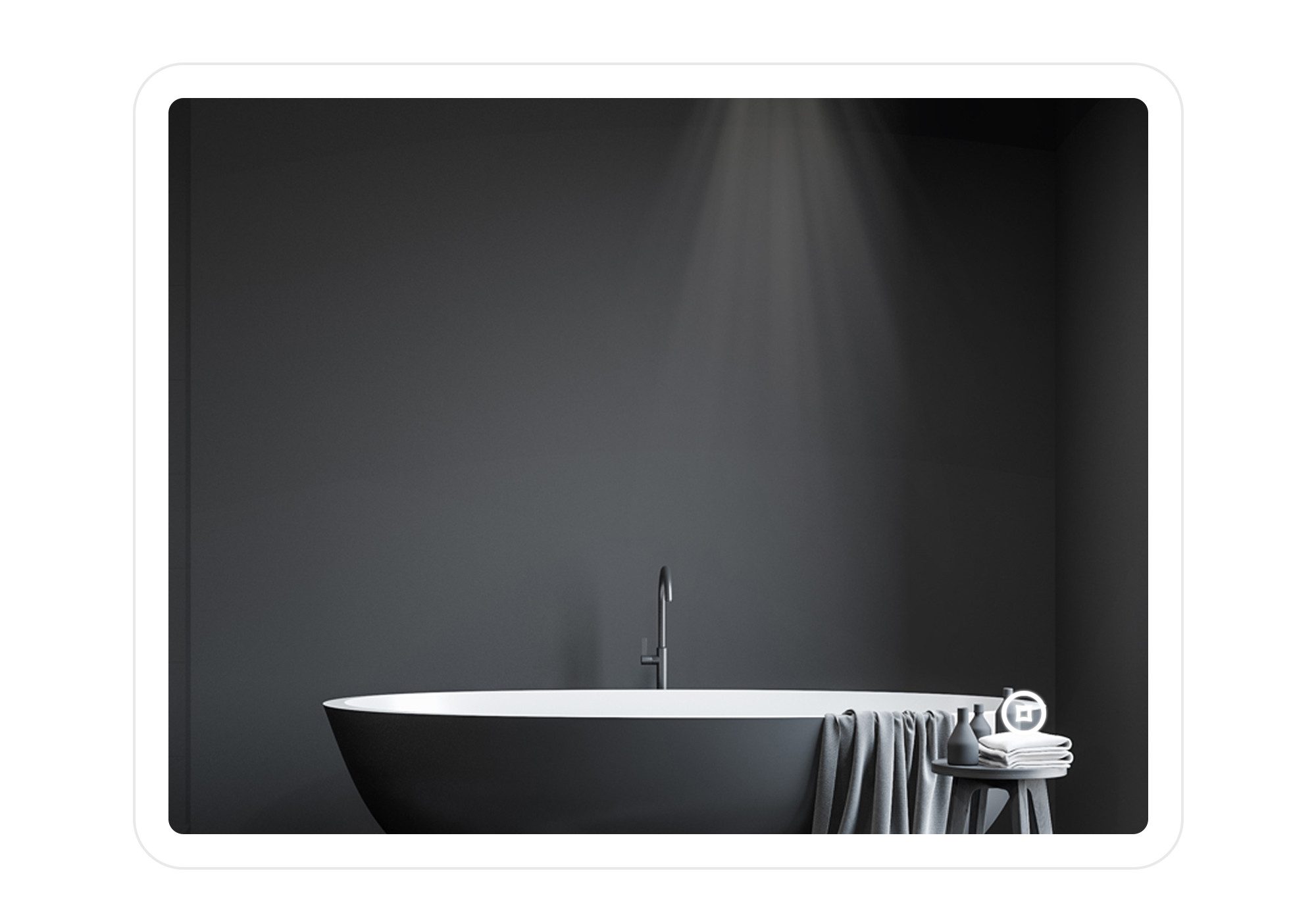 Badspiegel 4-In-1 LED Spiegel Bad Kalt/Neutral/Warmweiß Dimmbar