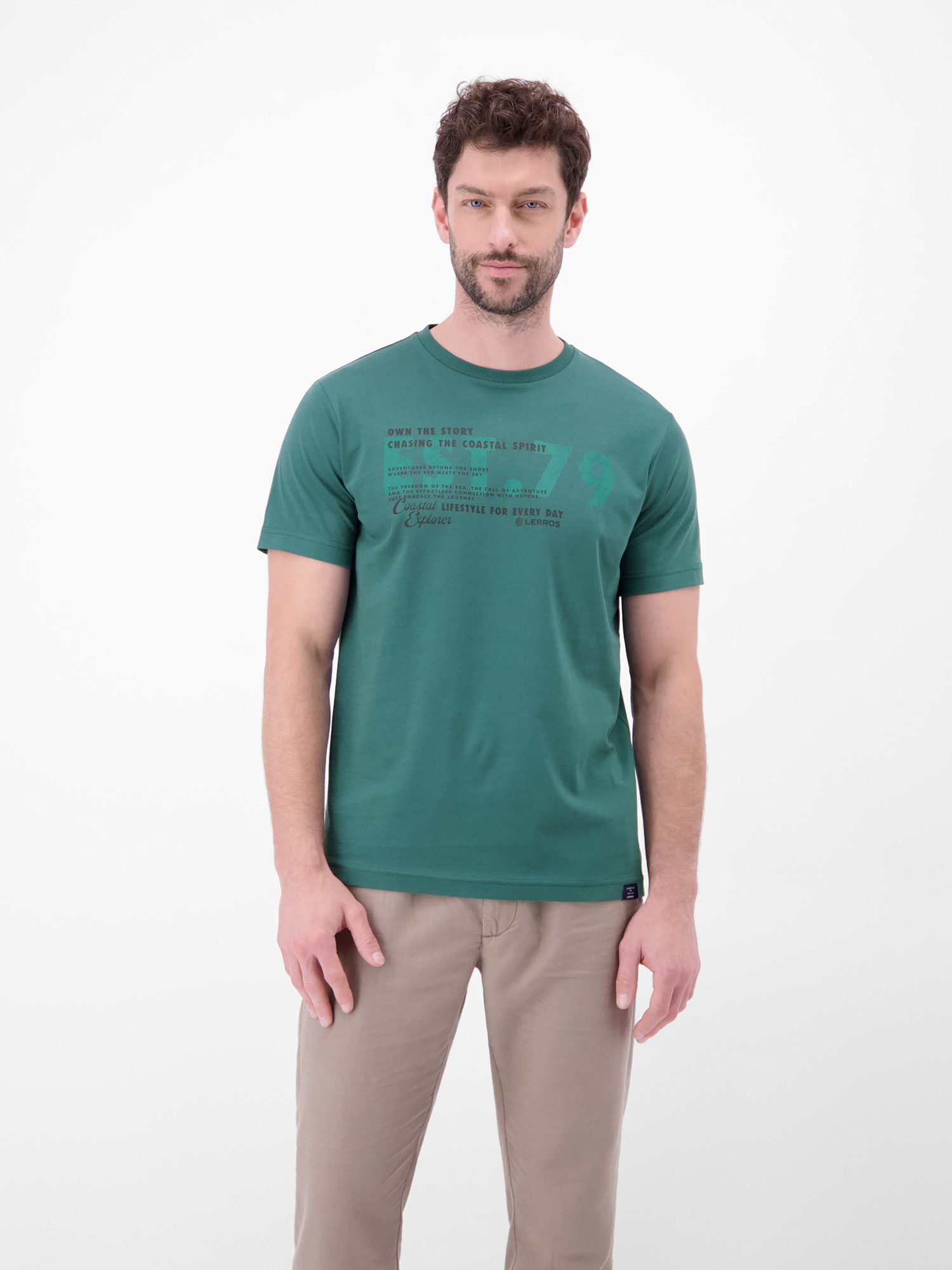 LERROS T-Shirt T-Shirt aus Baumwolle mit Brustprint