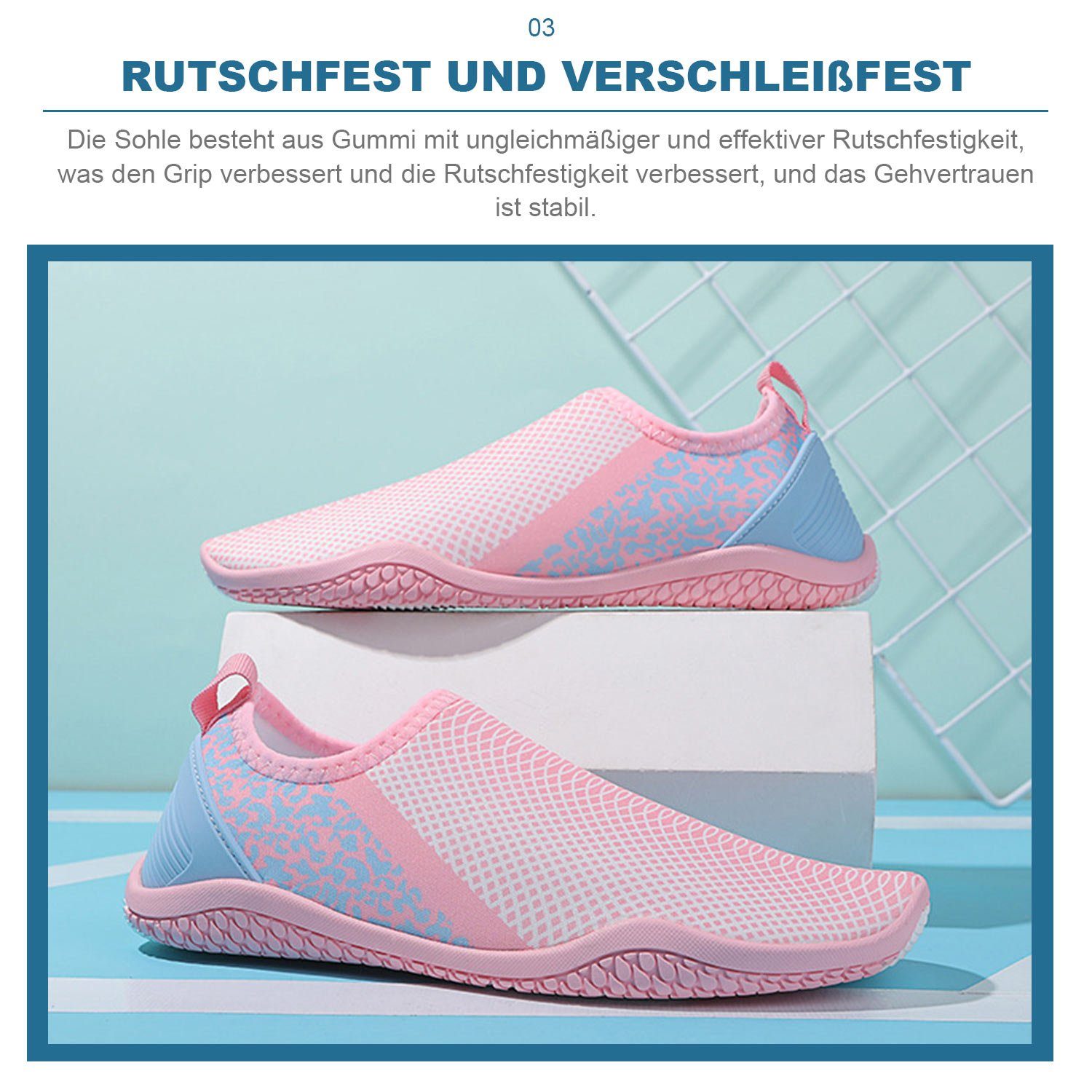 Barfußschuhe Daisred unisex Rosa schnelltrocknend Zehen-&Fersenschutz Wasserschuh