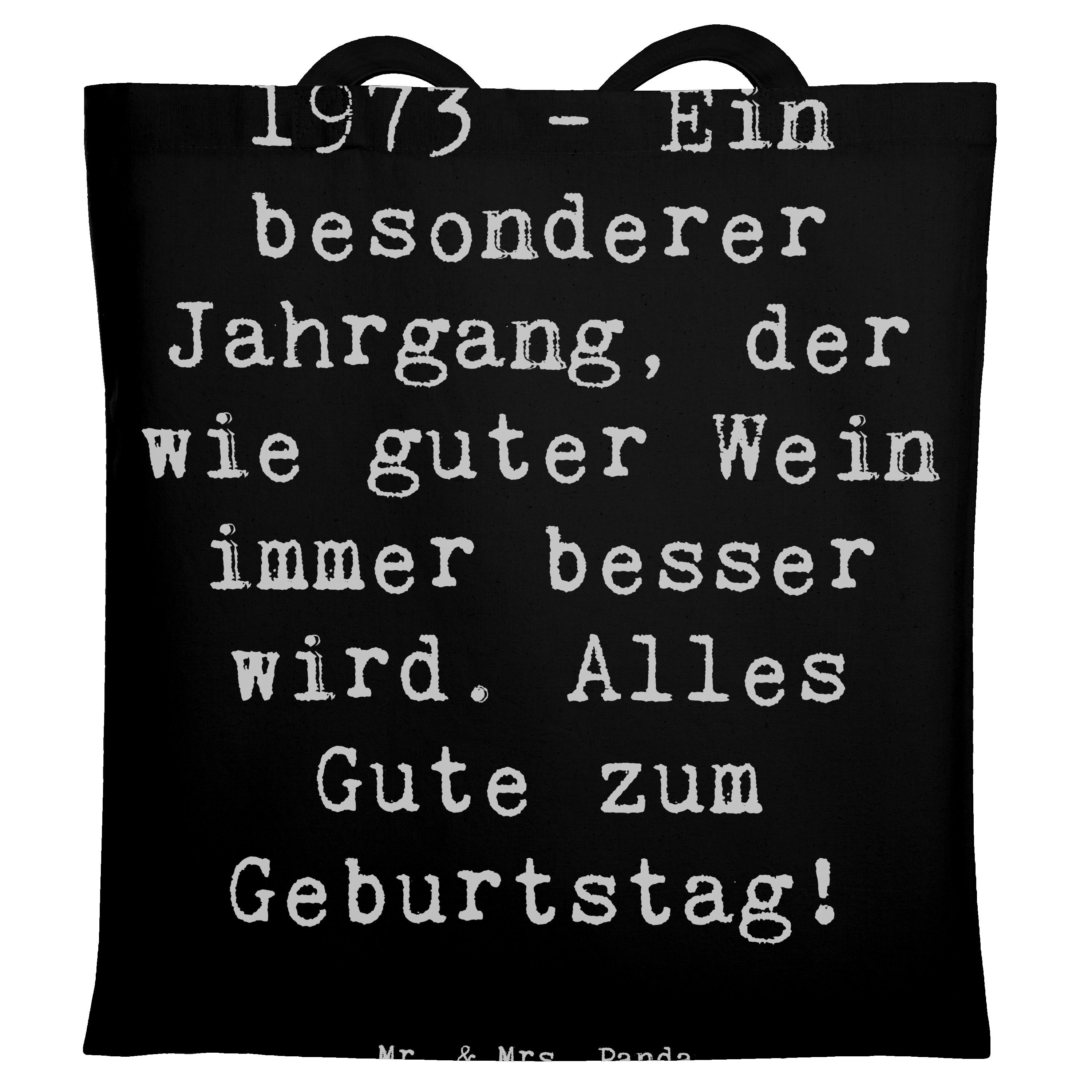 Tragetasche 1973 Geburtstag - Schwarz - Geschenk, guter Wein, Einkaufstüte, tiefe
