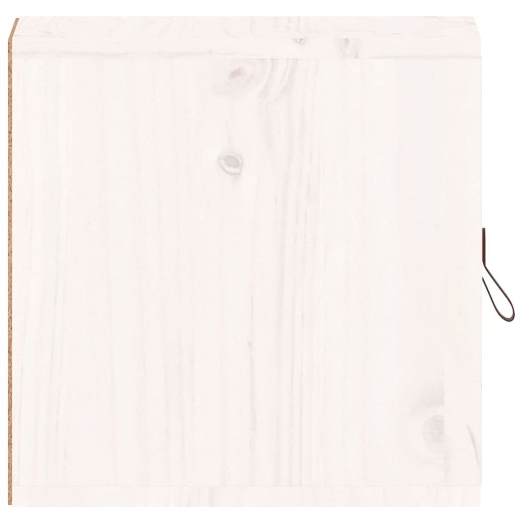 Weiß Stk Nachttisch Regal Wan cm 2 Wandschränke Massivholz 31,5x30x30 Kiefer vidaXL
