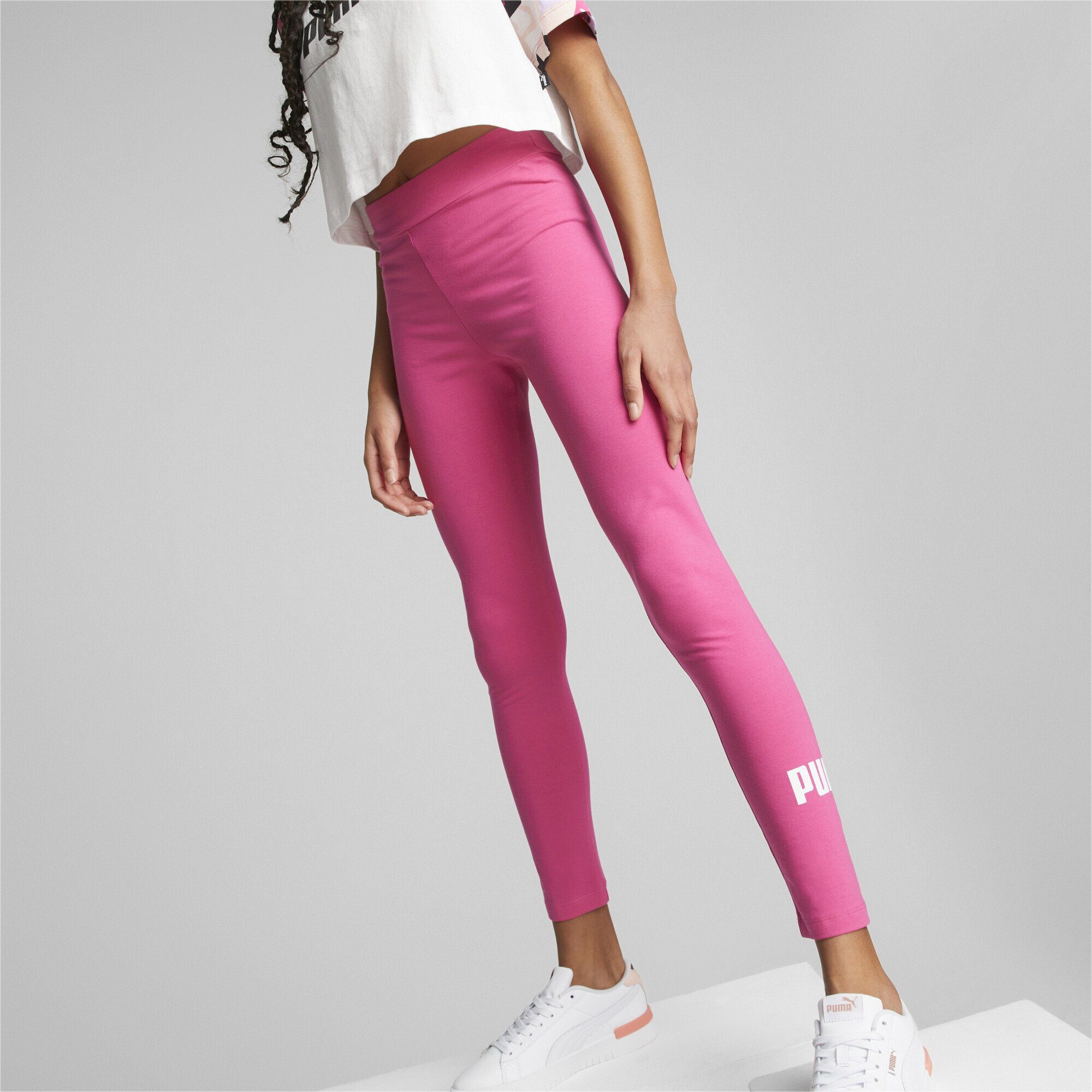 Pink mit Shadow Logo Leggings Essentials PUMA Leggings Mädchen Orchid