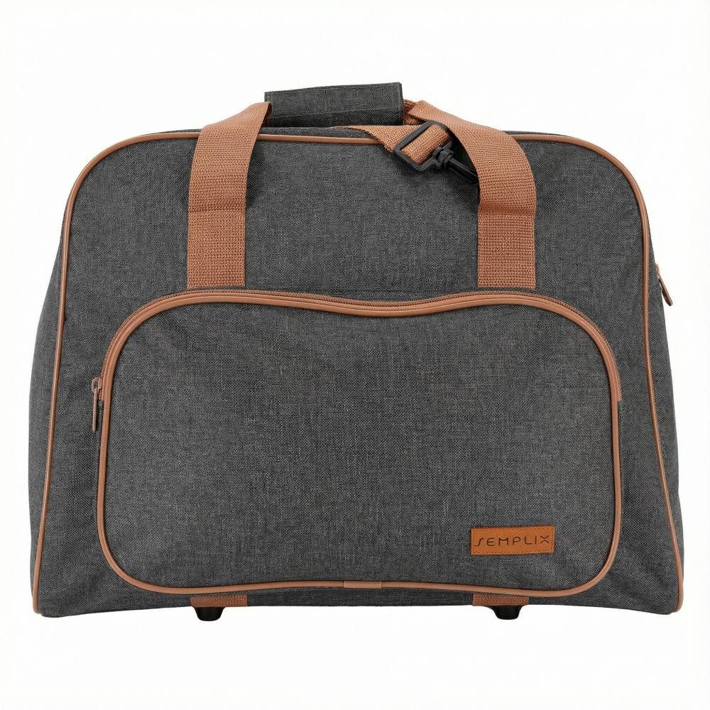 Semplix Nähmaschinentasche - Aufbewahrungstasche anthrazit/braun