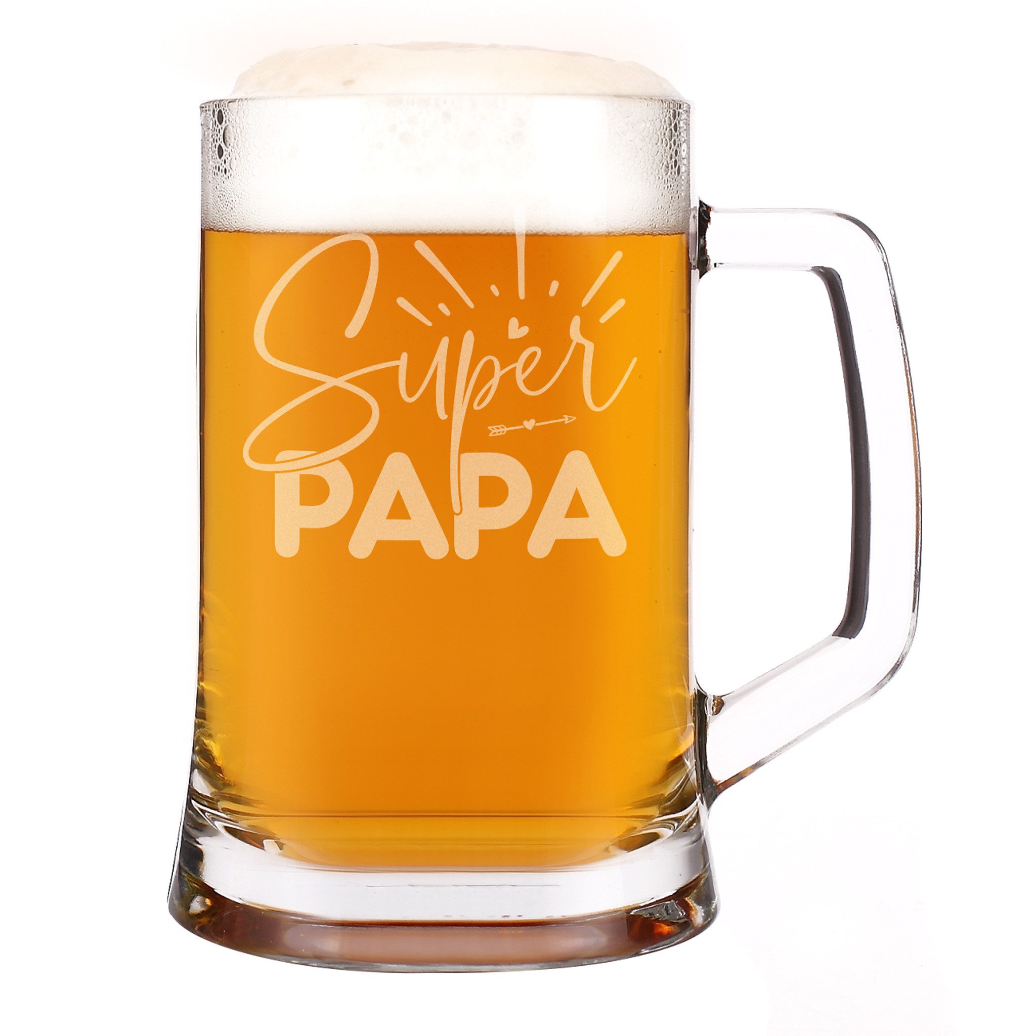 Herz & Heim Bierkrug für Väter mit Gravur - Bierglas als Geschenk zum Vatertag, Glas