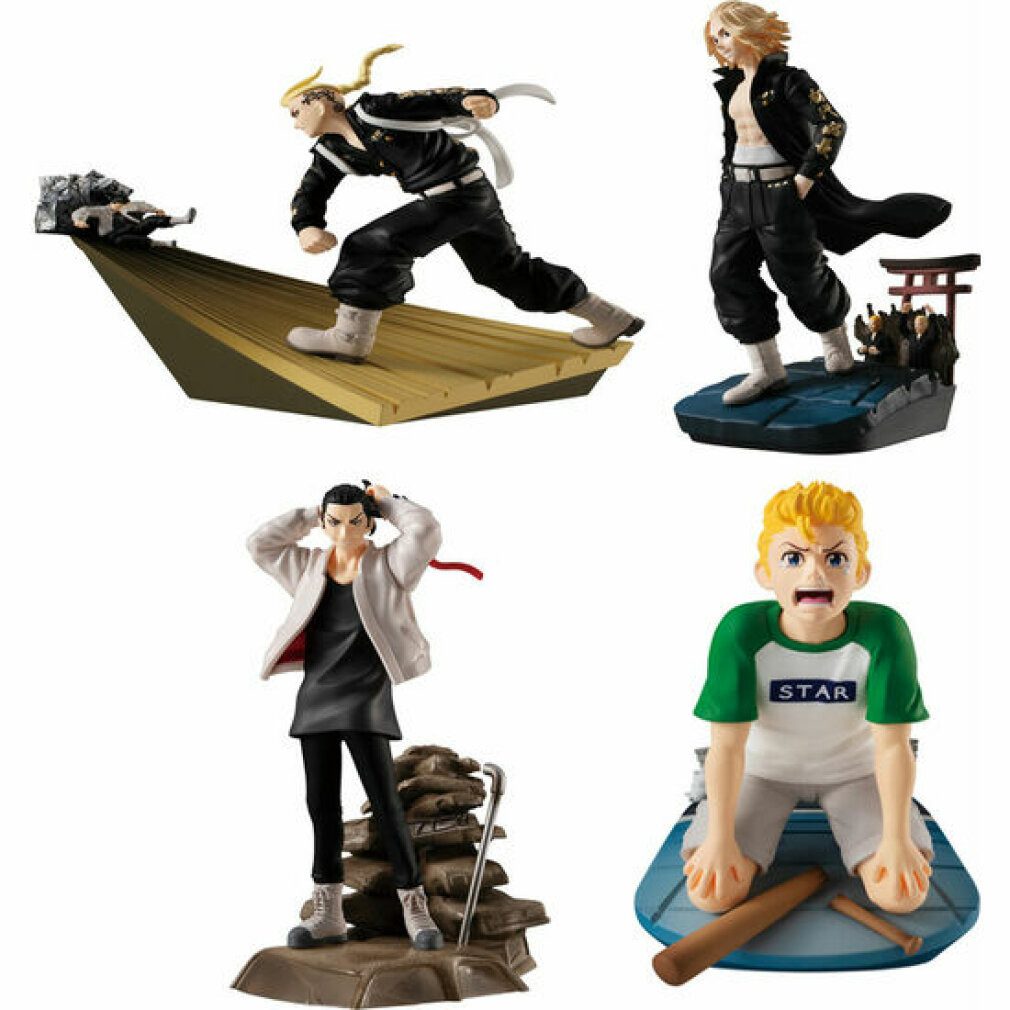 MegaHouse Spielfigur Toman Heroic Scenes Tokyo Revengers Serie Petitrama Pack 4 Figuren 8cm