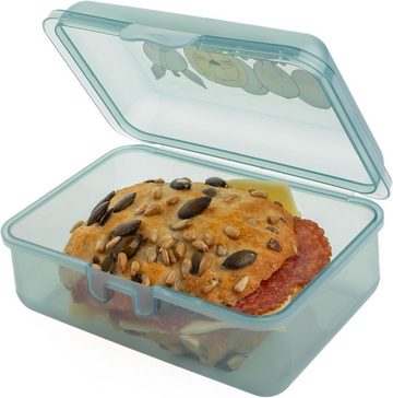 Centi Lunchbox Brotdose Kinder mit Klappdeckel und praktischem Klickverschluss, Kunststoff, (Set, 3-tlg., 14 cm, Höhe 6 cm, Breite 10 cm), mit Motiv in der Farbe Mint