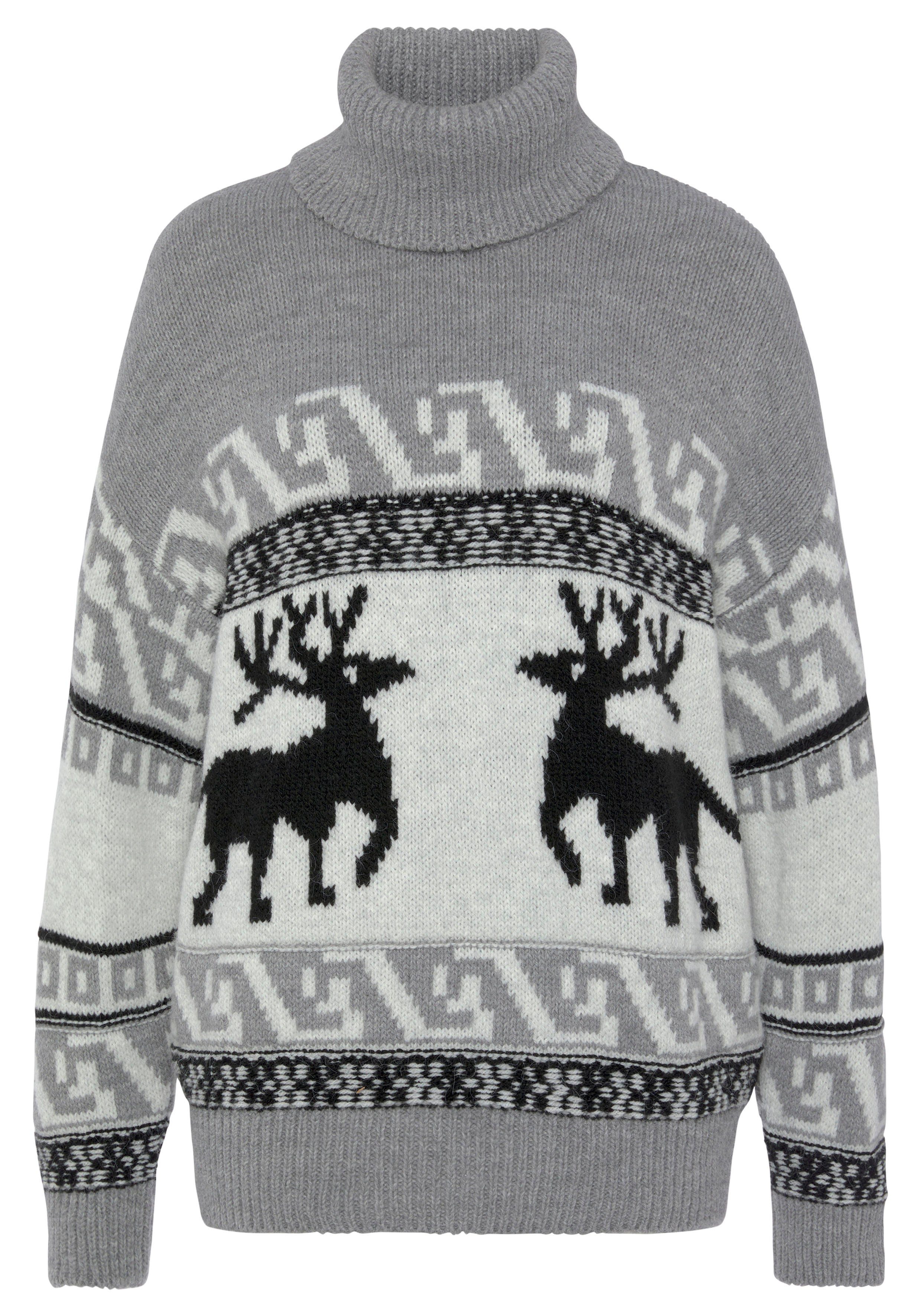 Rollkragenpullover Weihnachtsmotiv Vivance mit