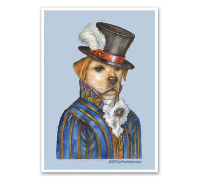 Animal Century Kunstdruck Dandy Labrador - Kunstdruck mit einem Gentleman Hund, Hund, Abmessung: 27,9 x 42 cm / Stärke: 300 g/m²
