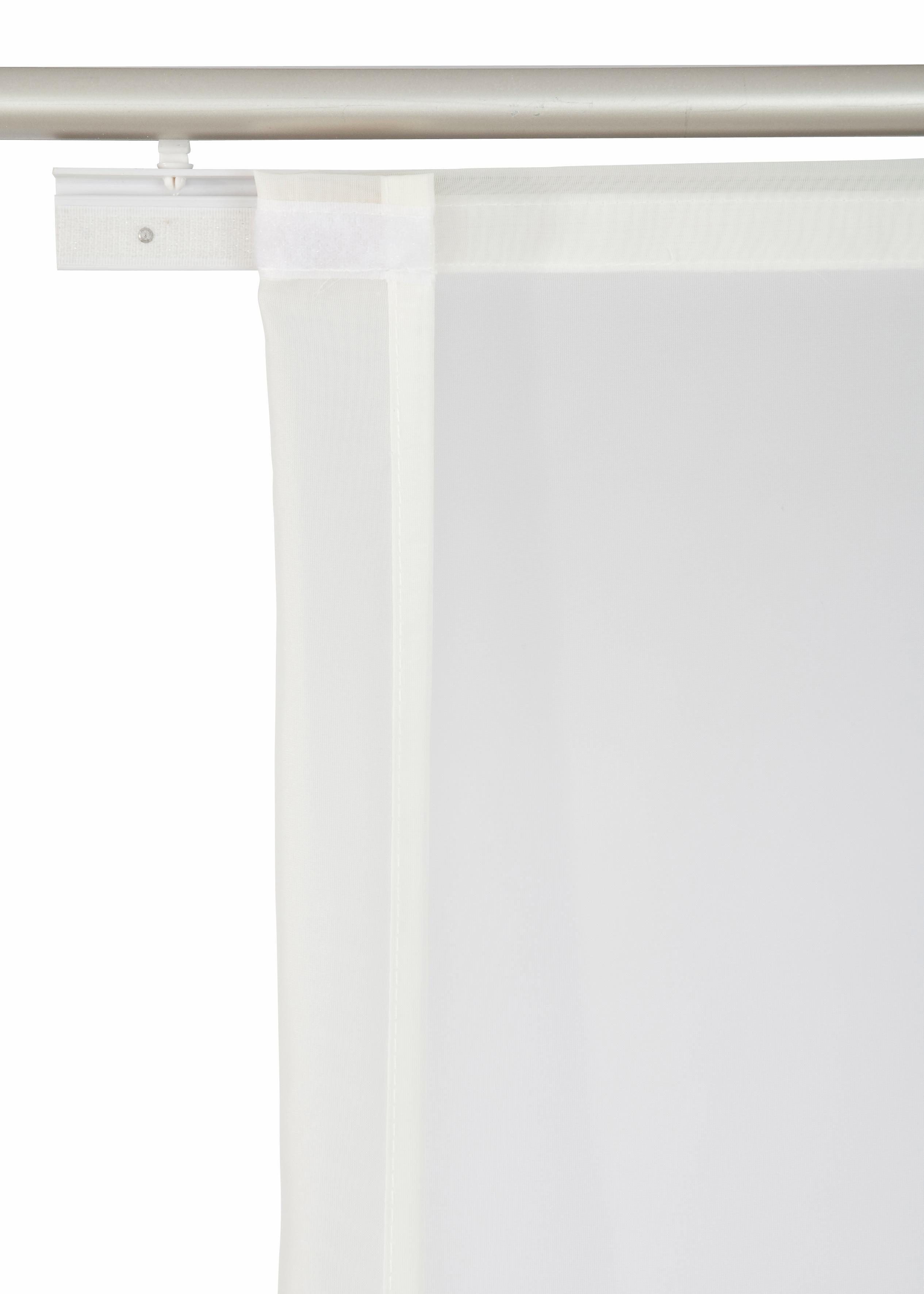 OTTO home Schiebegardine Xanten (2 St), Klettband, transparent, Voile, 2-er Set, mit Befestigungszubehör, Breite 57 cm, Raumteiler, modern