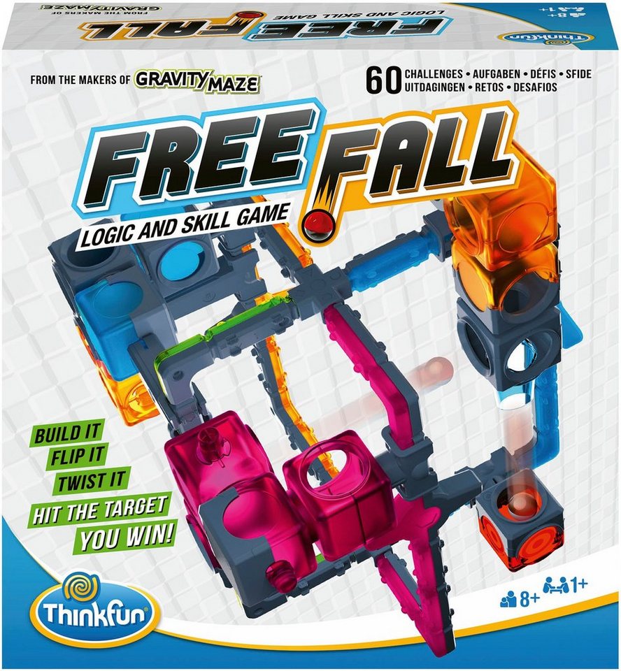 Thinkfun® Spiel, Free Fall, FSC®- schützt Wald - weltweit, Mit 60  Herausforderungen, vom Anfänger bis zum Experten