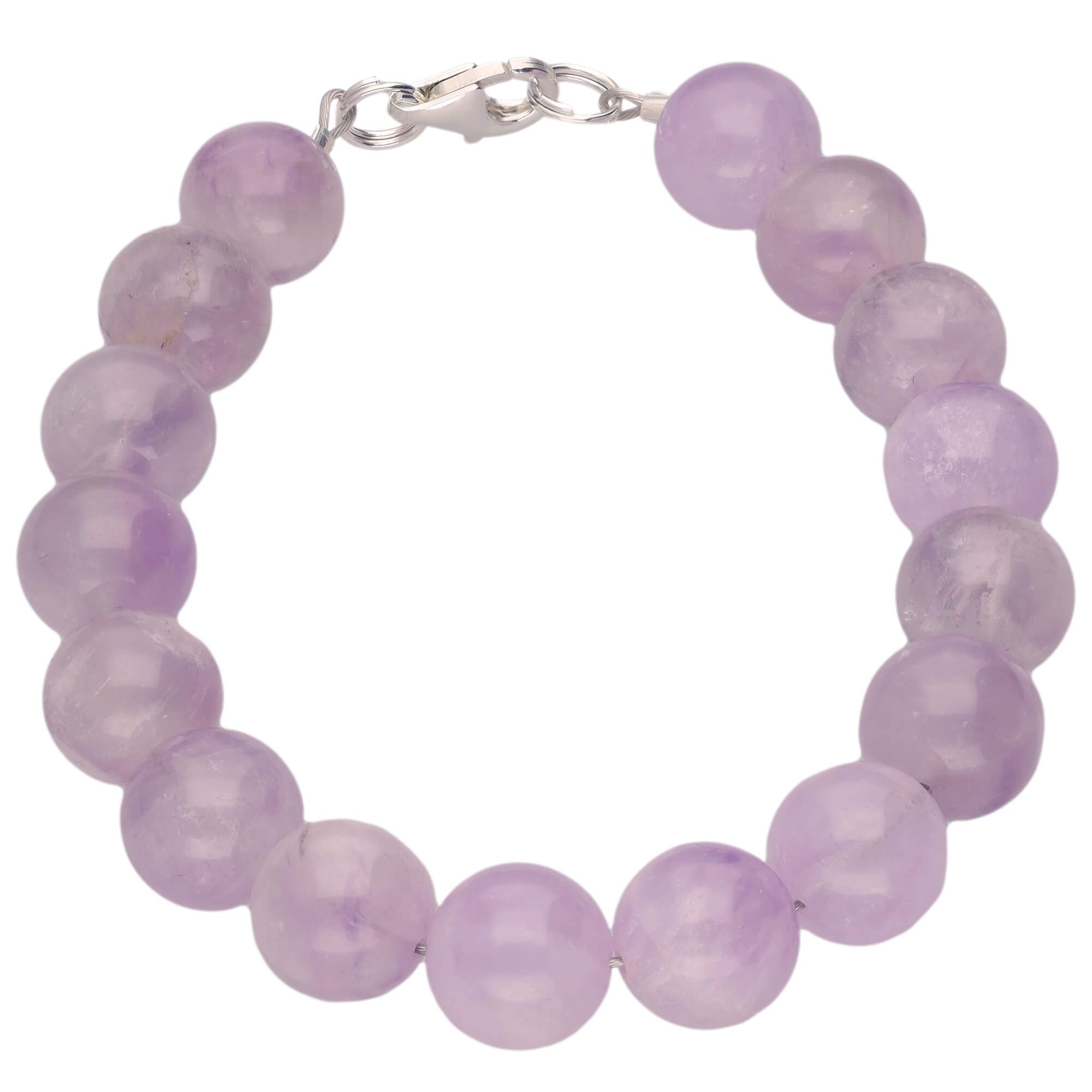 Silberarmband Armband Amethyst Kugel 925 Silber 20cm