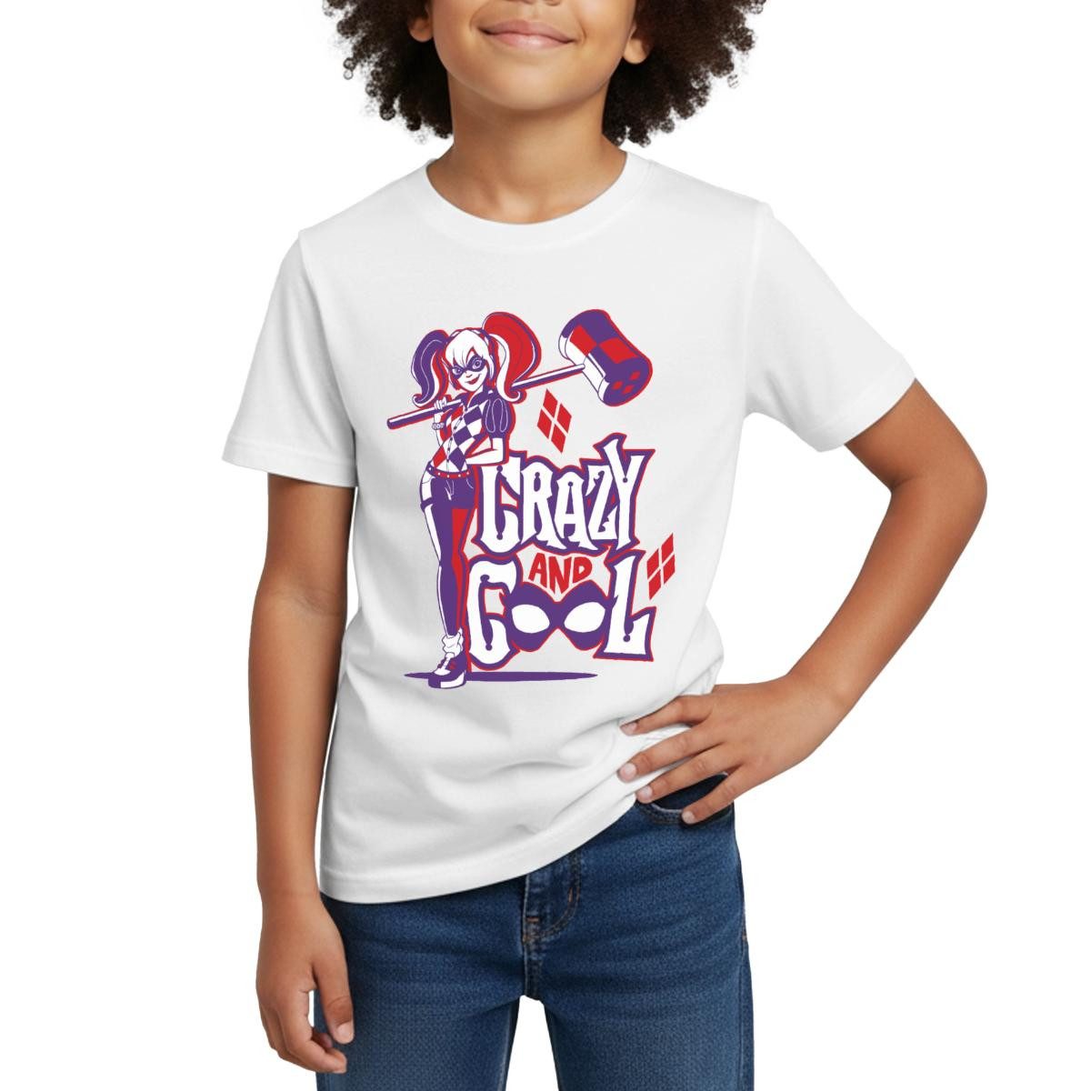 Spreadshirt T-Shirt Super Hero Girls Harley Quinn Hammer Kinder T-Shirt (1-tlg) Fällt klein aus. Wir empfehlen, eine Größe größer zu bestellen.