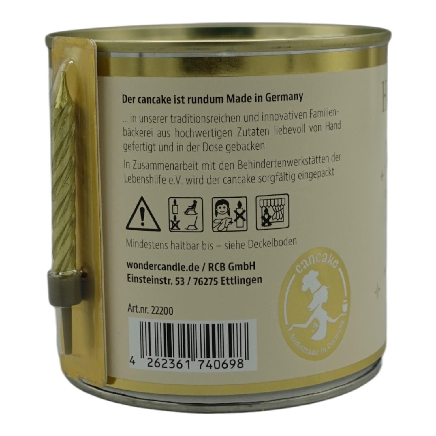 Wondercandle Geburtstagskerze Geburtstagskuchen in der Dose „Happy Birthday Coffee Cake“ – Edle (kein Set, kein Set)