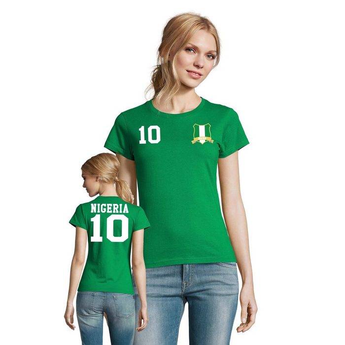 Blondie & Brownie T-Shirt Damen Nigeria Sport Trikot Fußball Weltmeister Meister WM Afrika Cup