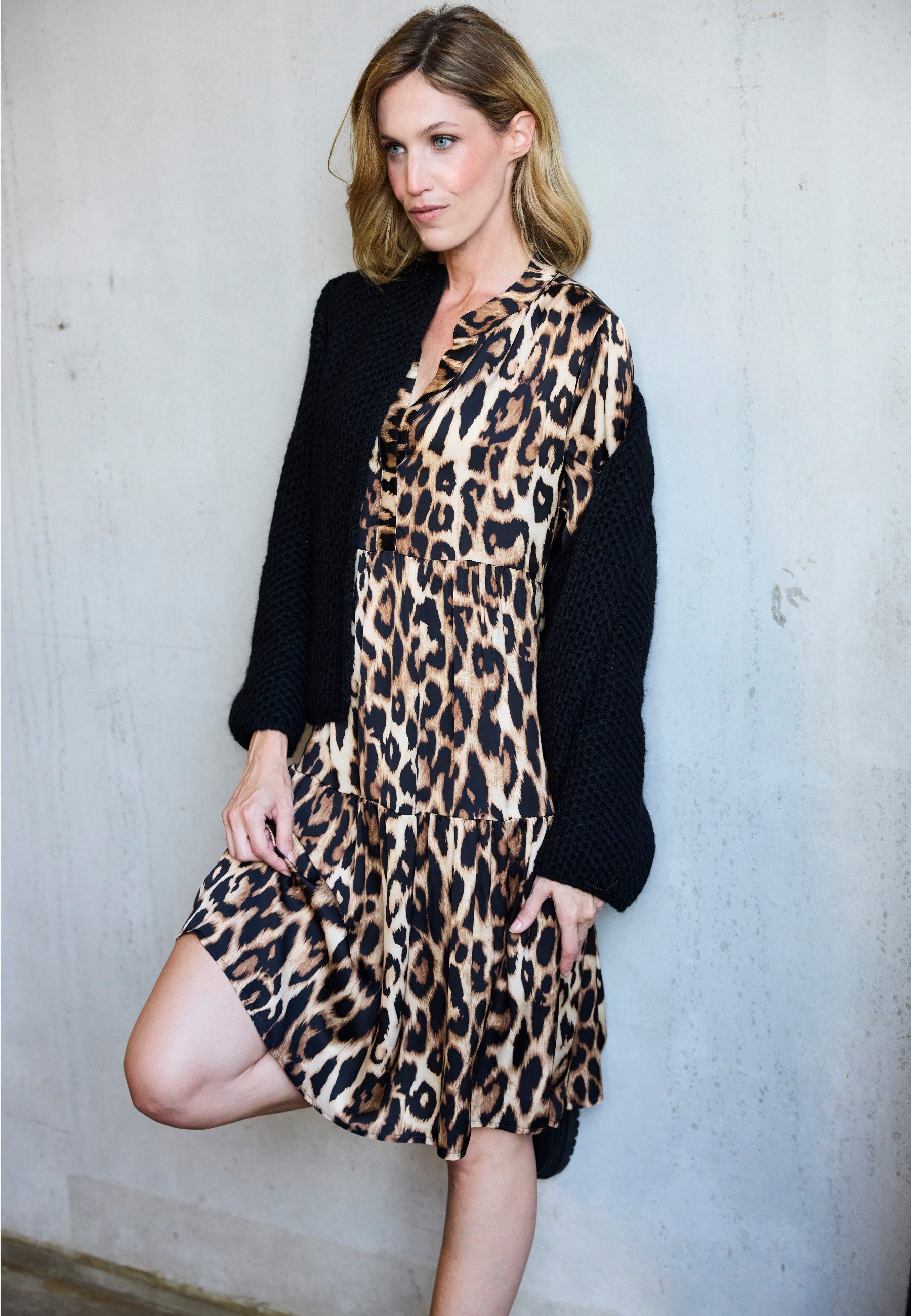 Andijamo-Fashion Tunikakleid WILD CAT EDELSATIN günstig online kaufen