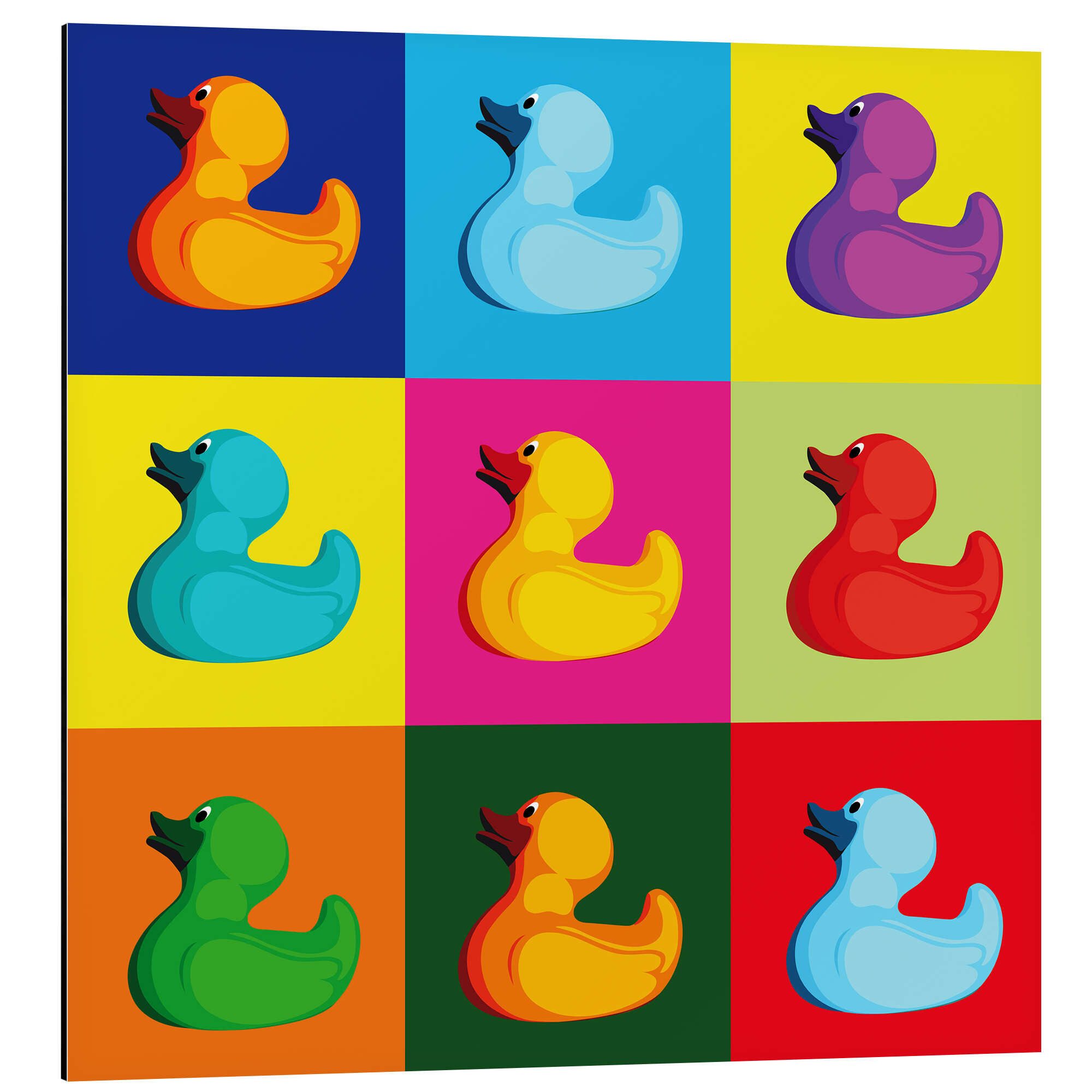 Posterlounge Alu-Dibond-Druck coico, Pop Art Ente, Badezimmer Kindermotive