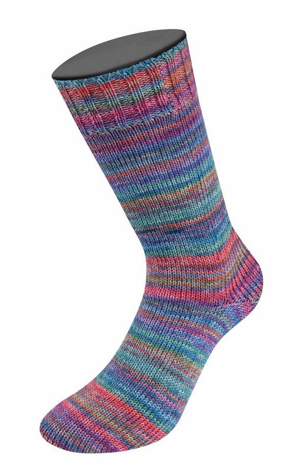 LANA GROSSA MEILENWEIT 100 CASHMERE INVERNO Häkelwolle, 420 m (100 g), 4-fädige Sockenwolle mit Merino und Kaschmir, mehrfarbig bedruckt