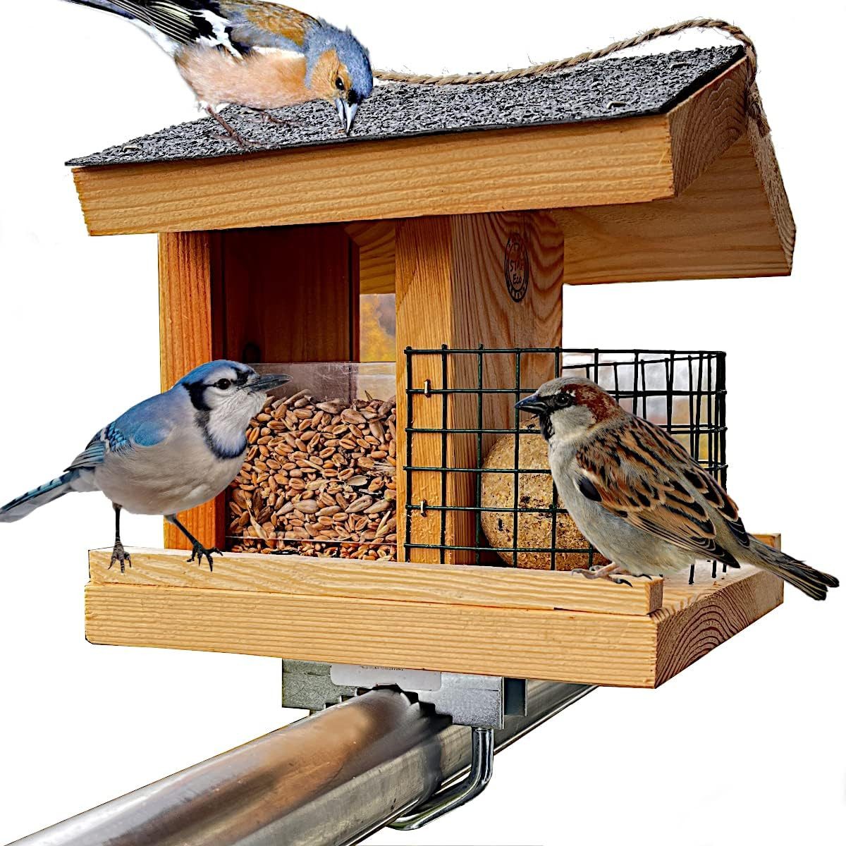 Stafeco Vogelhaus Vogelfutterhaus für Balkon und Garten Futterhaus Handarbe günstig online kaufen