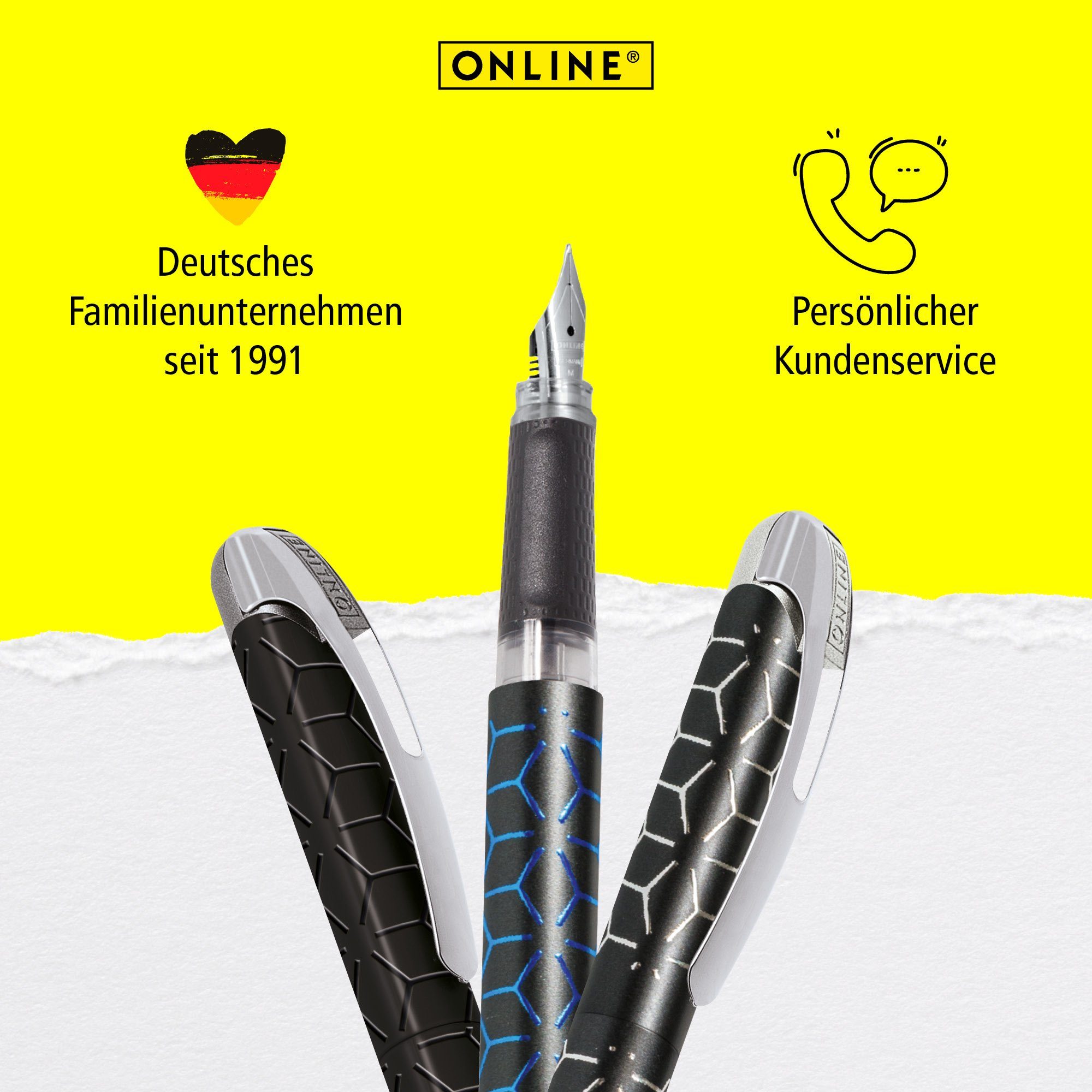 ergonomisch, Blue Online für Füllhalter, Schule, hergestellt die Style Deutschland in ideal College Pen Füller