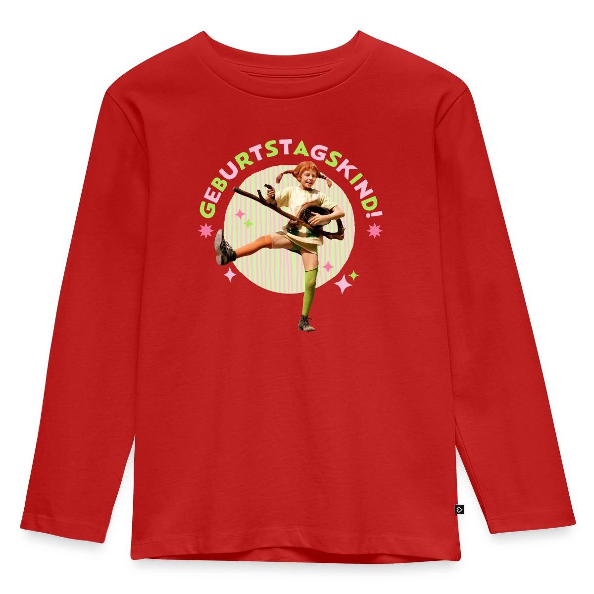 Spreadshirt T-Shirt Pippi Langstrumpf Geburtstag Pippi Mit Gitarre Kinder Premium Langarms (1-tlg)