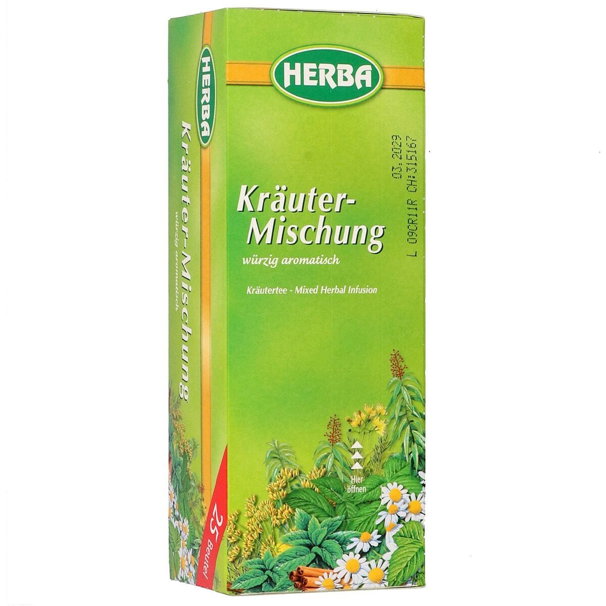 HERBA Tee Kräuter-Mischung, 25 Teebeutel, Kräutertee