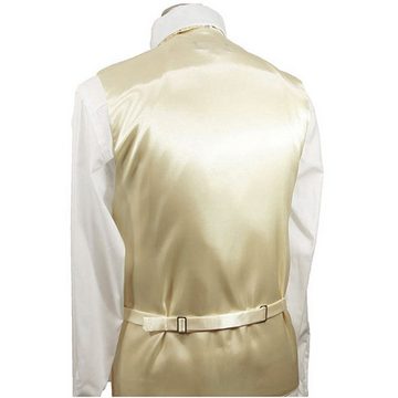 Paul Malone Anzugweste Herren Hochzeitsweste mit Plastron Set 2tlg florale - Bräutigam (Set, 2-tlg., mit Weste und Plastron) creme gold V15, Gr. 50 (S)