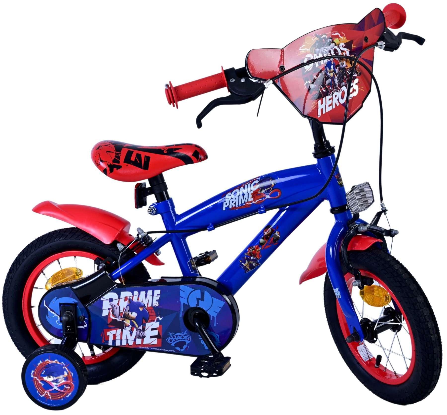 Volare Kinderfahrrad Turbo Crew Jungenfahrrad 12 Zoll Blau Rot mit zwei Handbremsen, Jungenfahrrad, Kinderfahrrad, geschlossener Kettenschutz