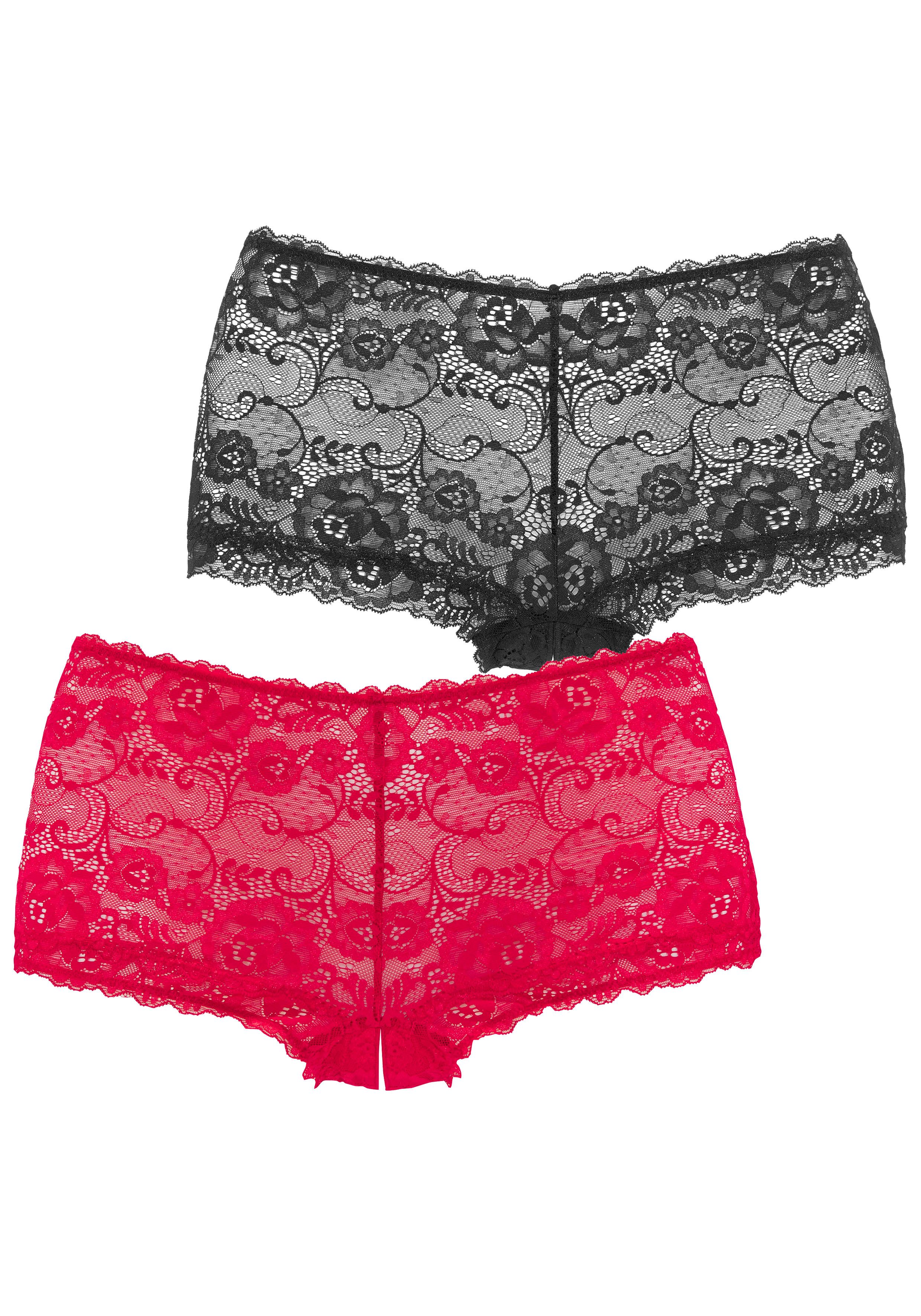 petite fleur gold Panty-Ouvert mit Ouvert-Öffnung & modischen Spitzenbändern (Packung, 2 Stück) sexy Unterwäsche, sexy Dessous, Reizwäsche Damen – Bild 2 von 5
