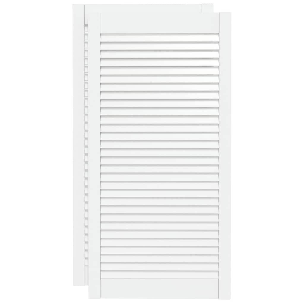 vidaXL Schranktür, Двері Lamellen-Design 2 Stk Weiß 99,3x49,4 cm Massivholz